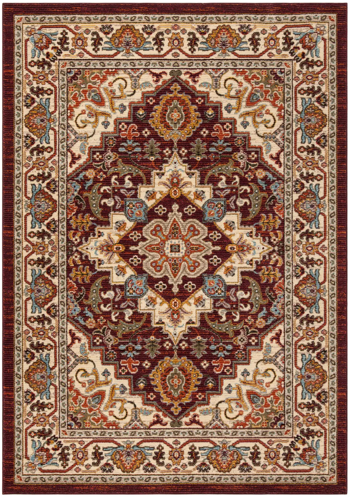 Summit Medallion Rug in Red / Cream