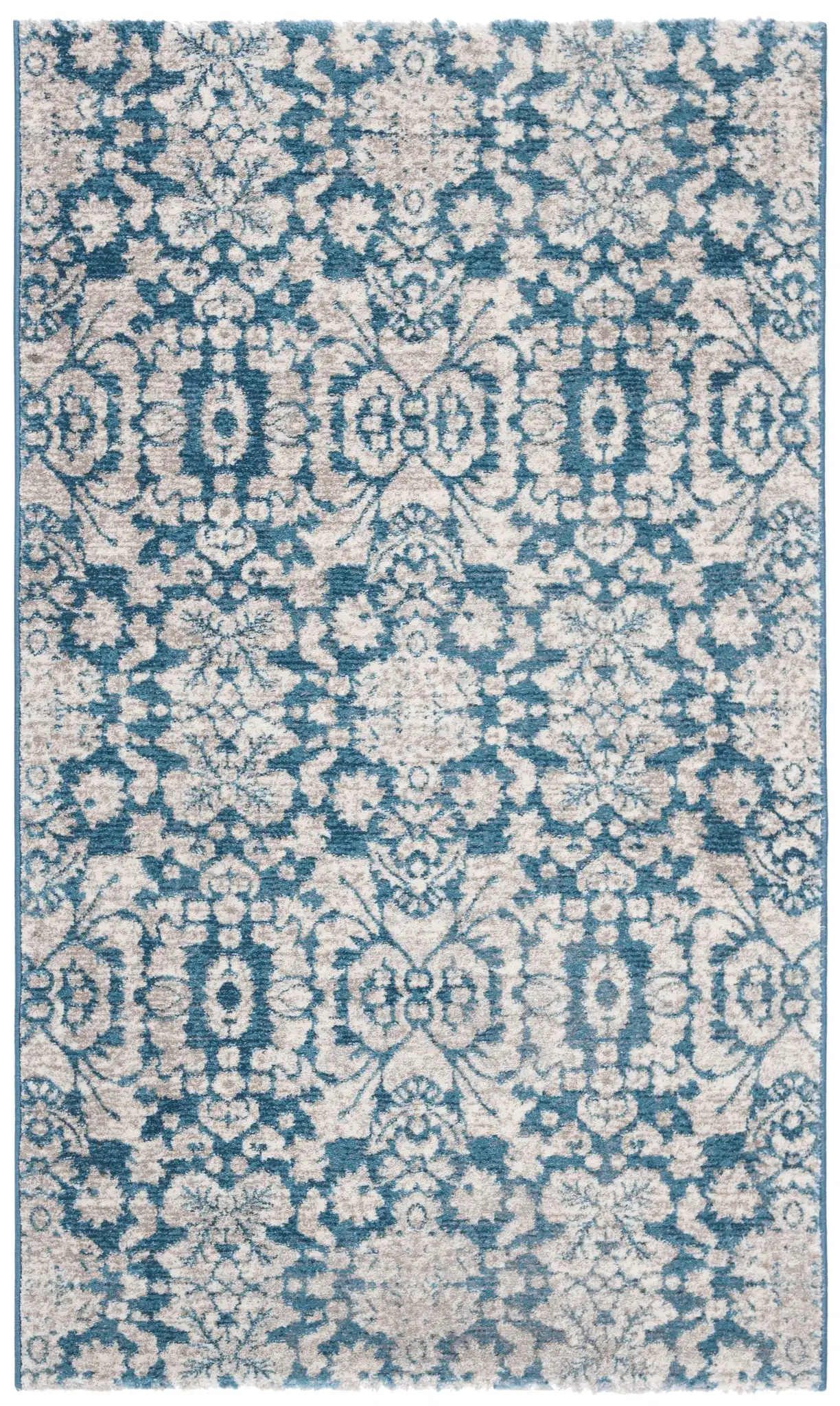 Sofia Damask Rug in Blue / Beige