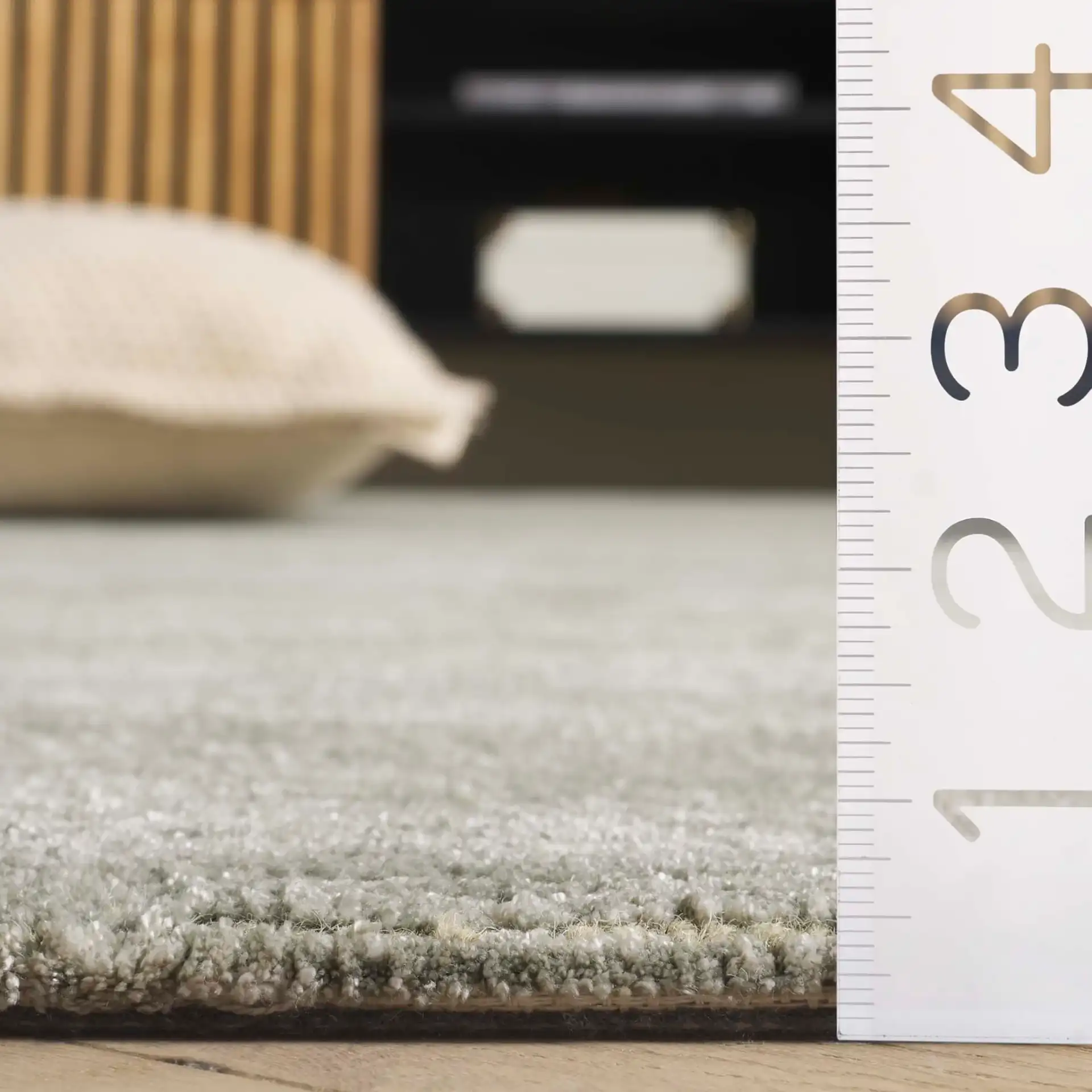 Soho Ribbed Hand-Tufted Rug in Green in a styled room