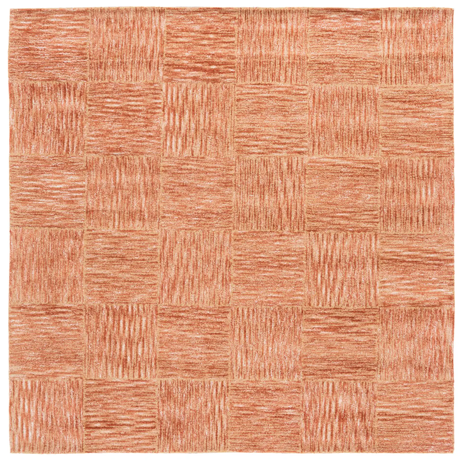 Soho Checkerboard Hand-Tufted Rug in Rust