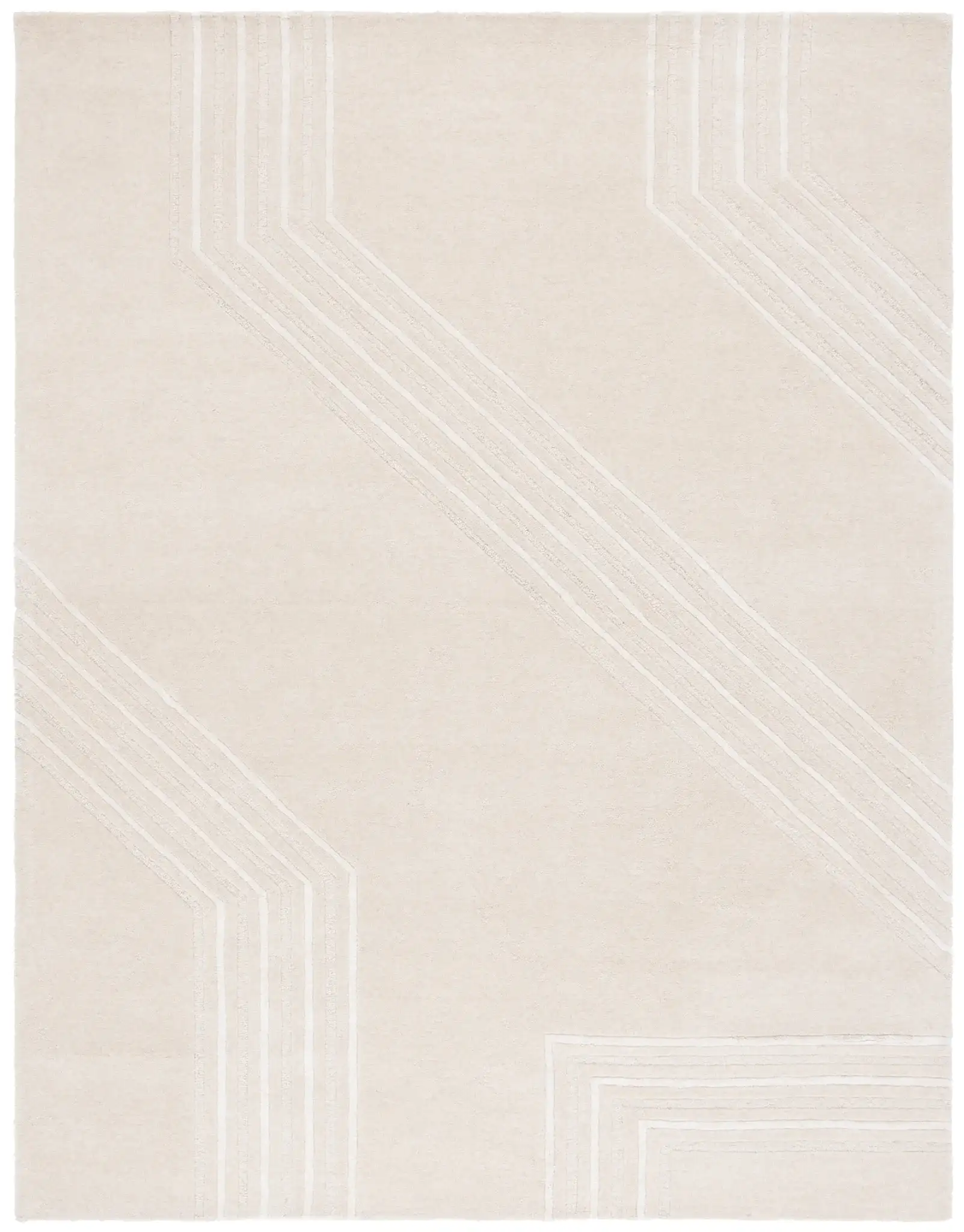 Soho Linear Path Hand-Tufted Rug in Beige / Ivory