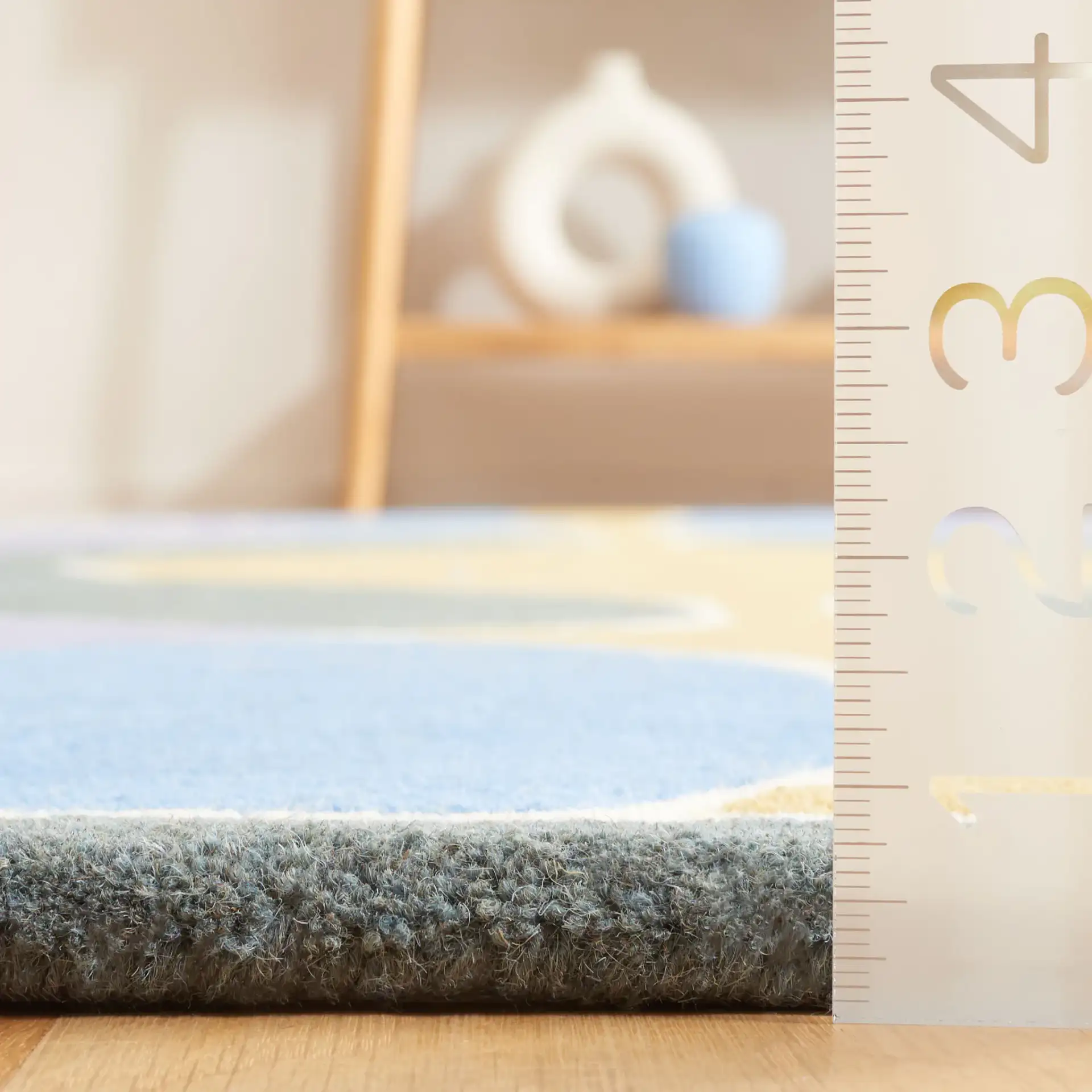 Soho Interlocking Waves Hand-Tufted Rug in Multicolor in a styled room