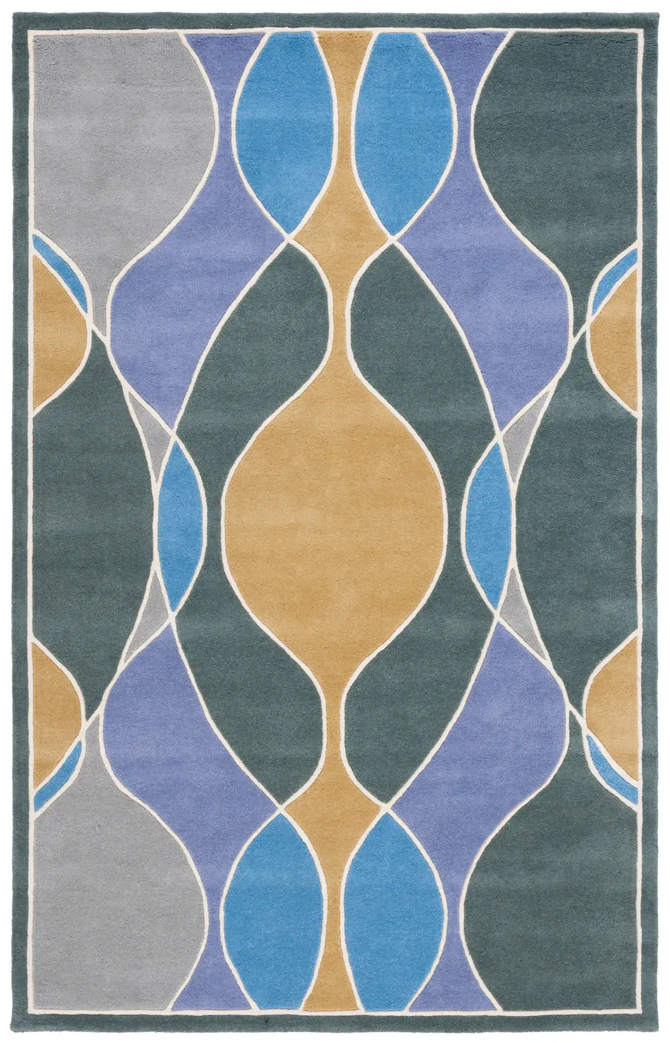 Soho Interlocking Waves Hand-Tufted Rug in Multicolor
