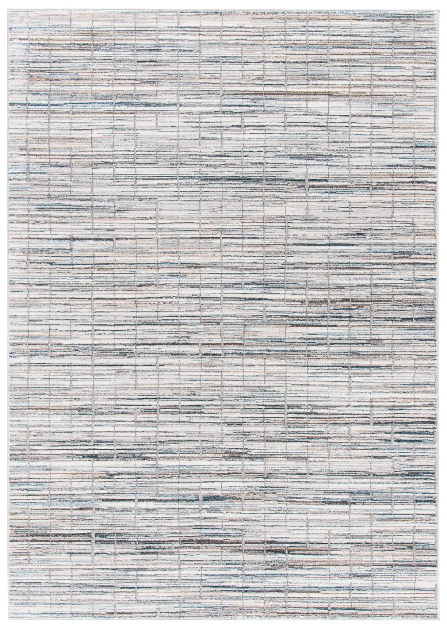 Sonoma Linear Grid Rug in Gray / Ivory
