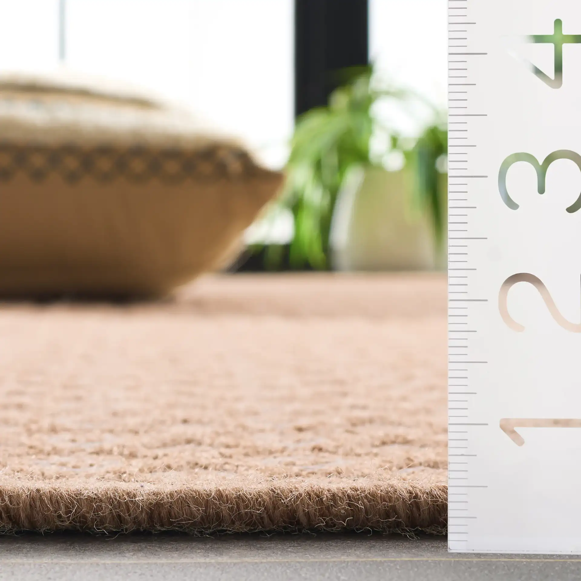 Sisal Performance Nested Diamond Rug in Natural / Ivory in a styled room