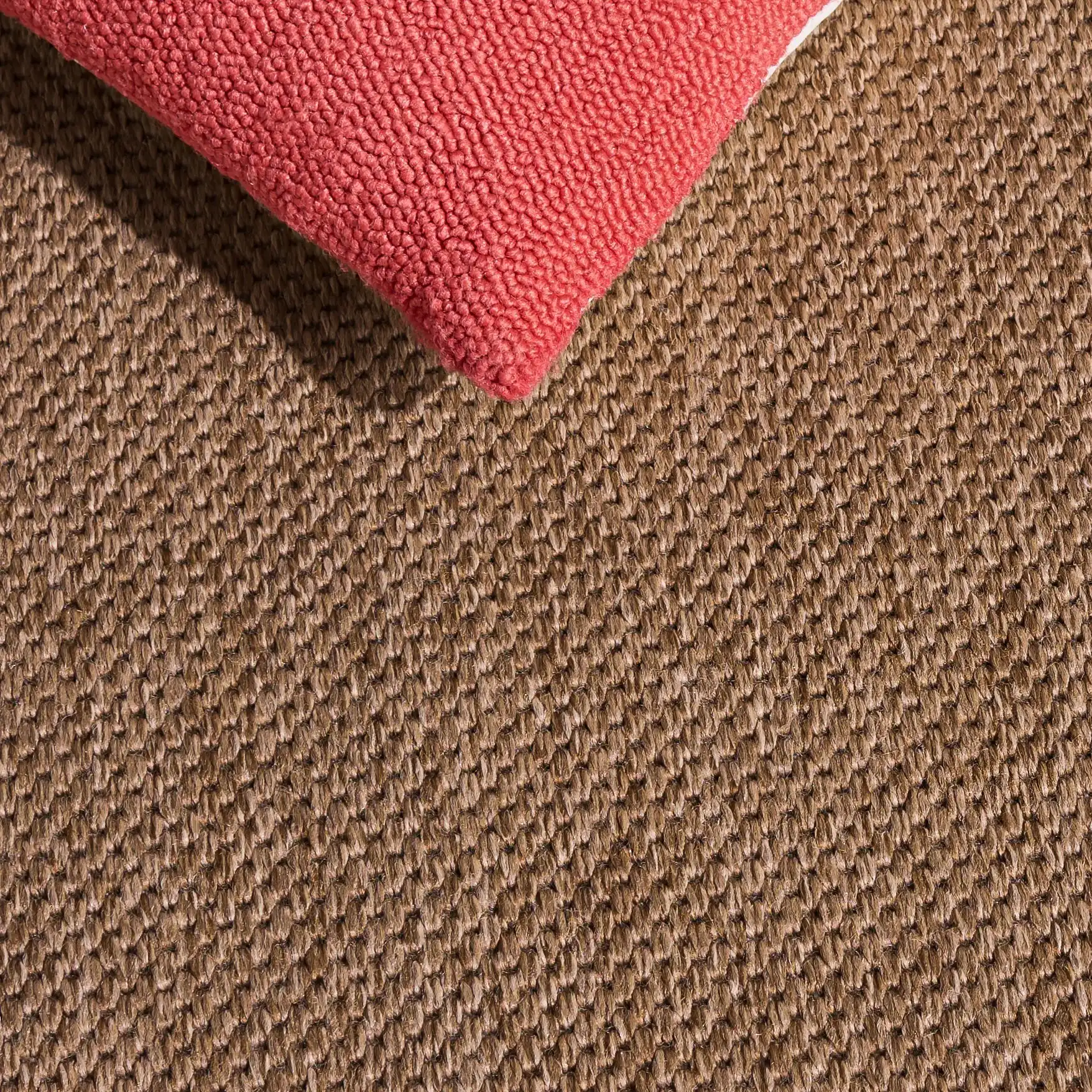 Sisal Performance Tulum Bordered Rug in Natural / Ivory in a styled room