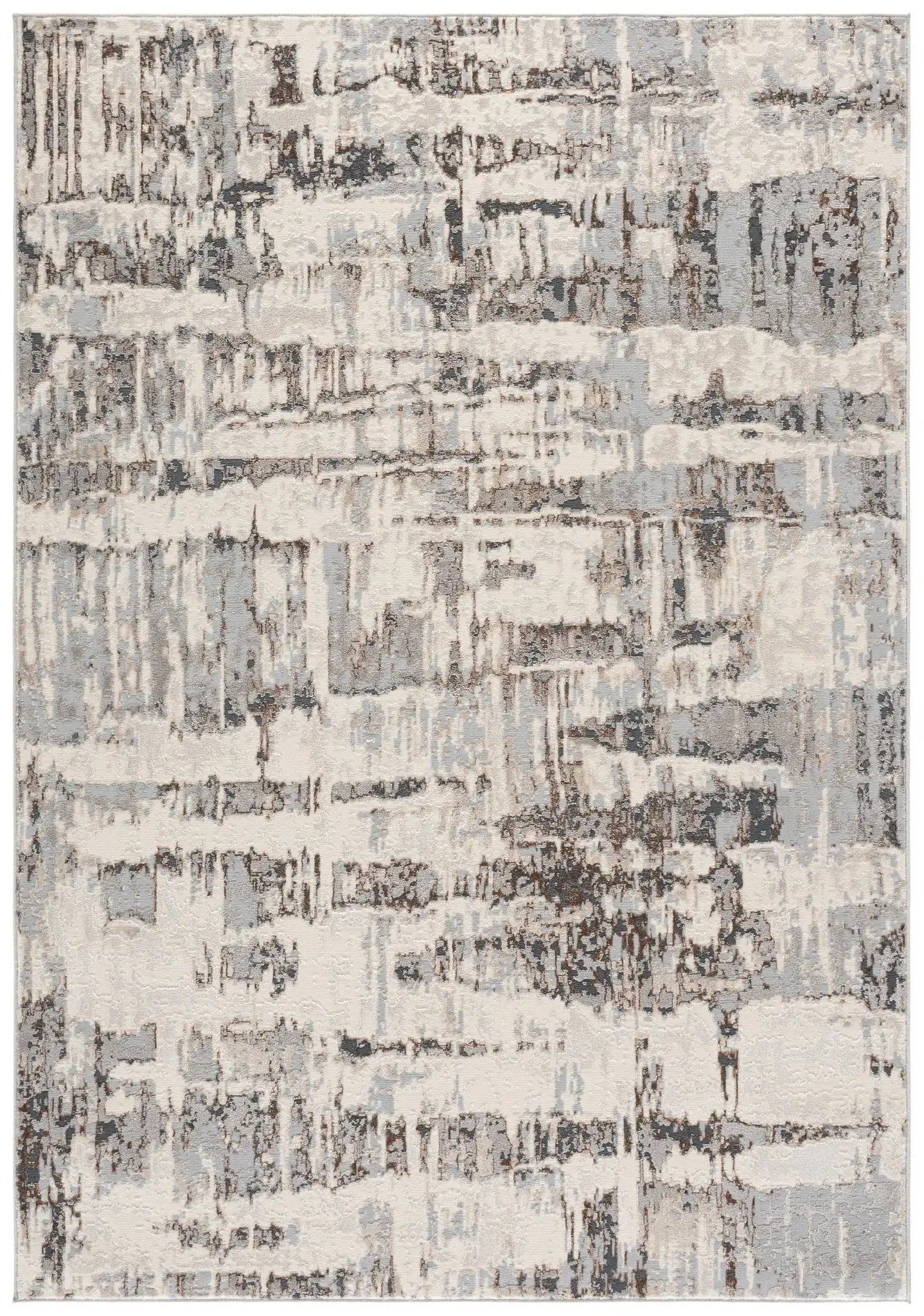 Spectrum Modern Abstract Rug in Ivory / Gray