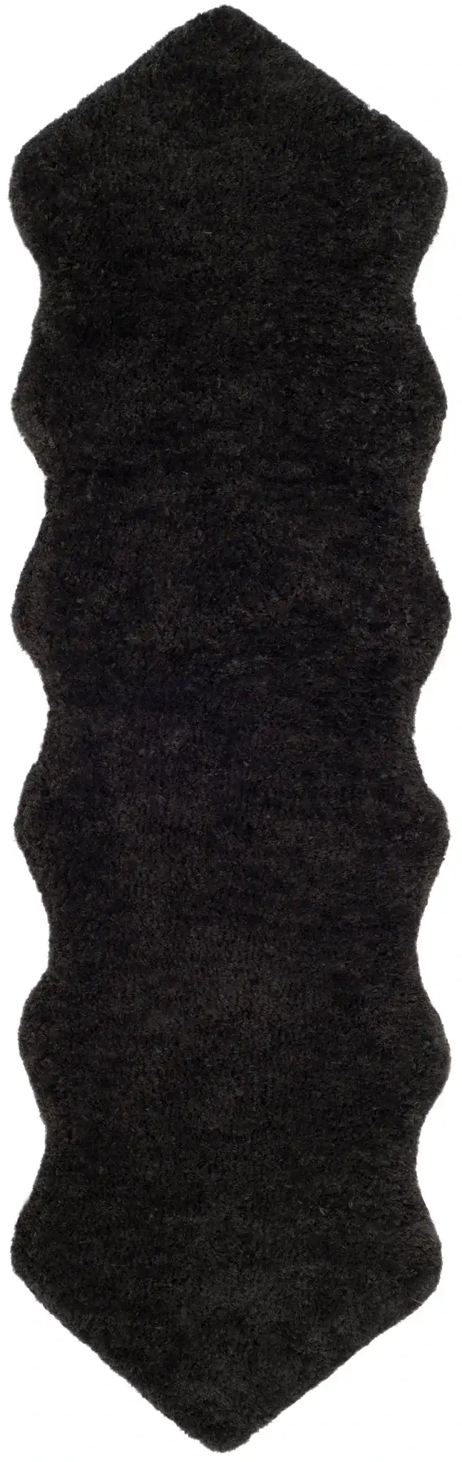 Sheep Hand-Woven Pelt Shag Rug in Charcoal