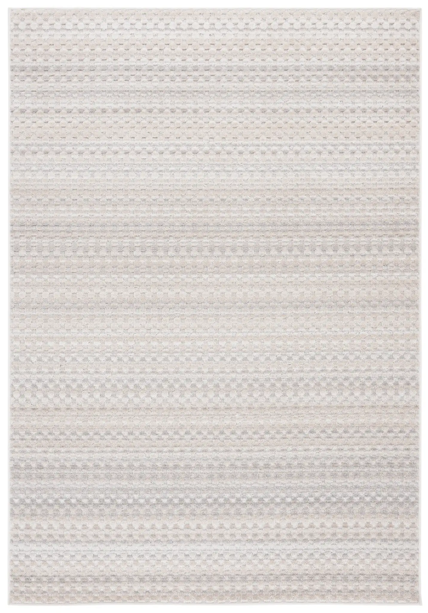 Stella Dotted Stripe Outdoor Rug in Beige / Gray