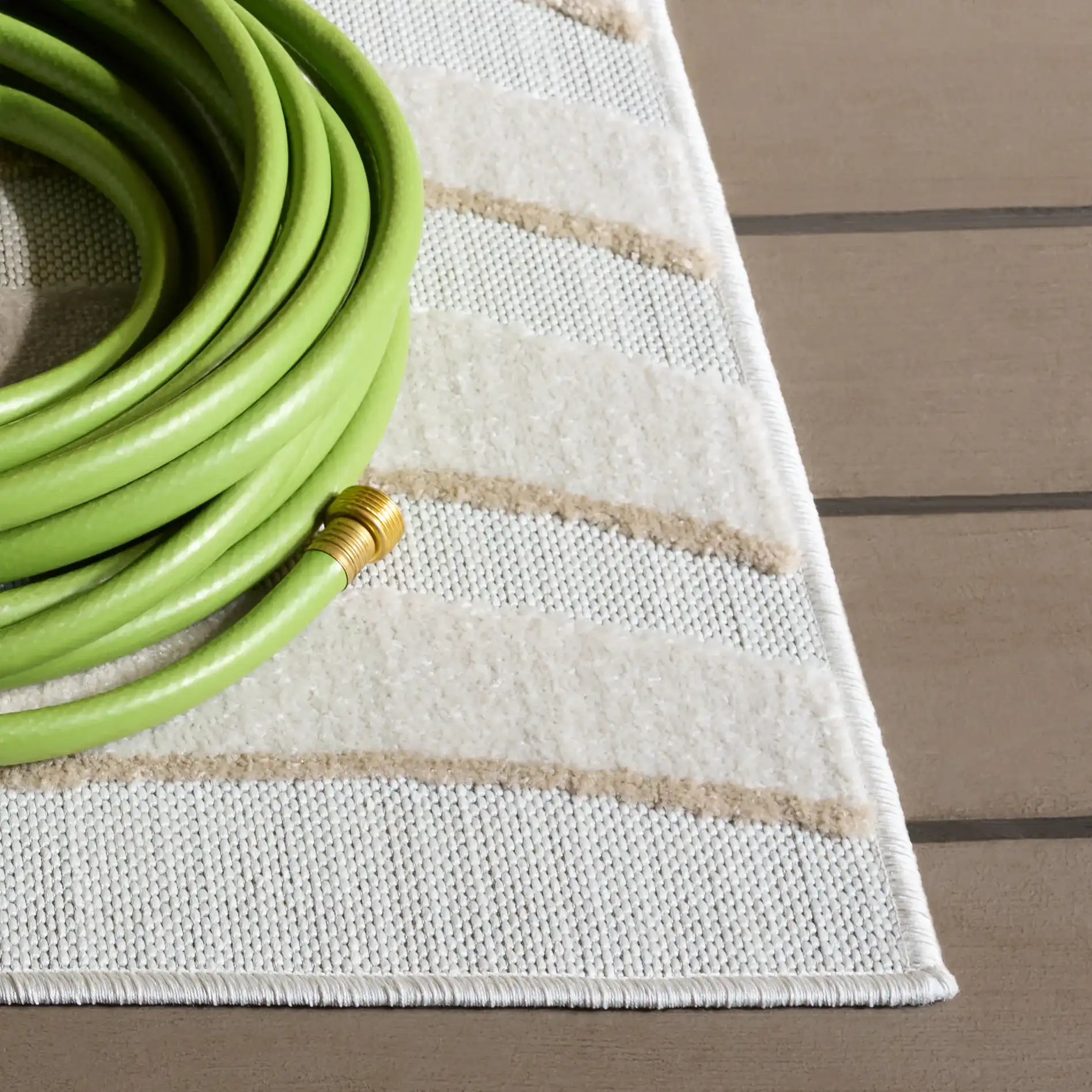 Stella Wave Rug in Ivory / Beige in a styled room