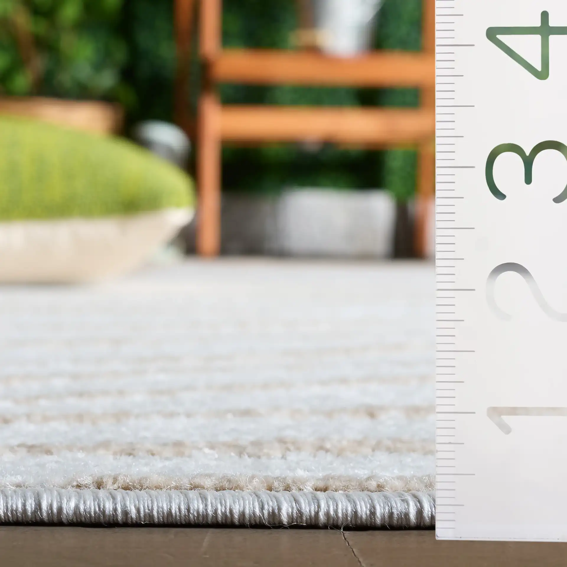 Stella Wave Rug in Ivory / Beige in a styled room