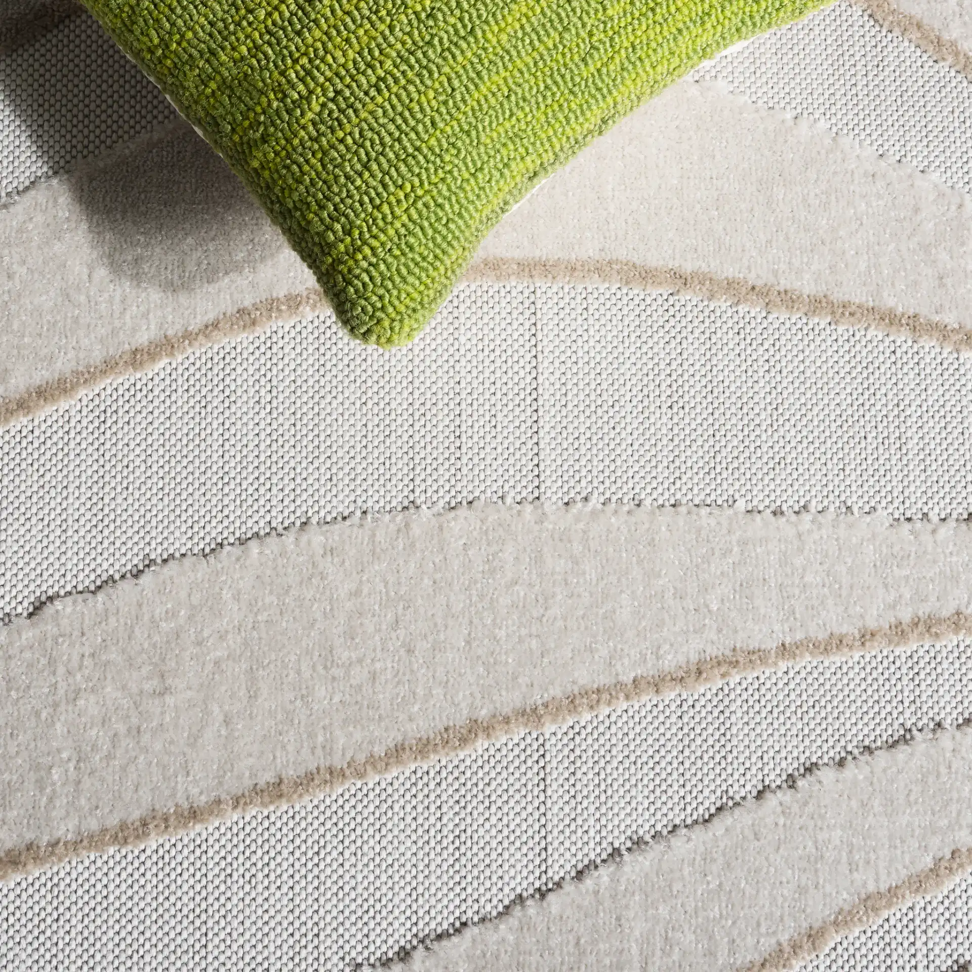 Stella Wave Rug in Ivory / Beige in a styled room