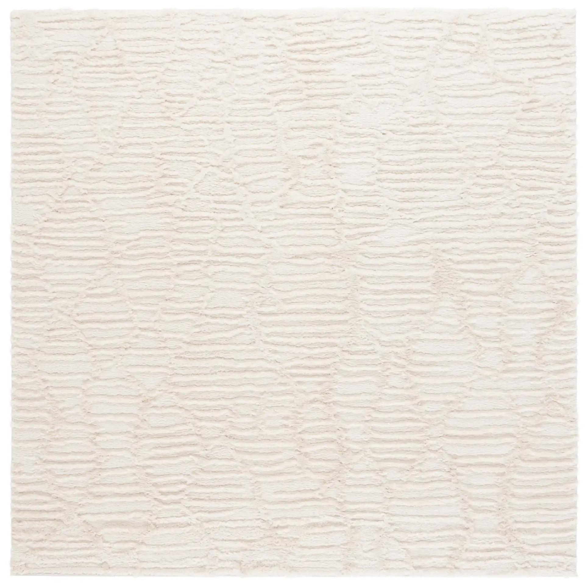 Seattle Shag Ribbed Diamond Rug in Ivory
