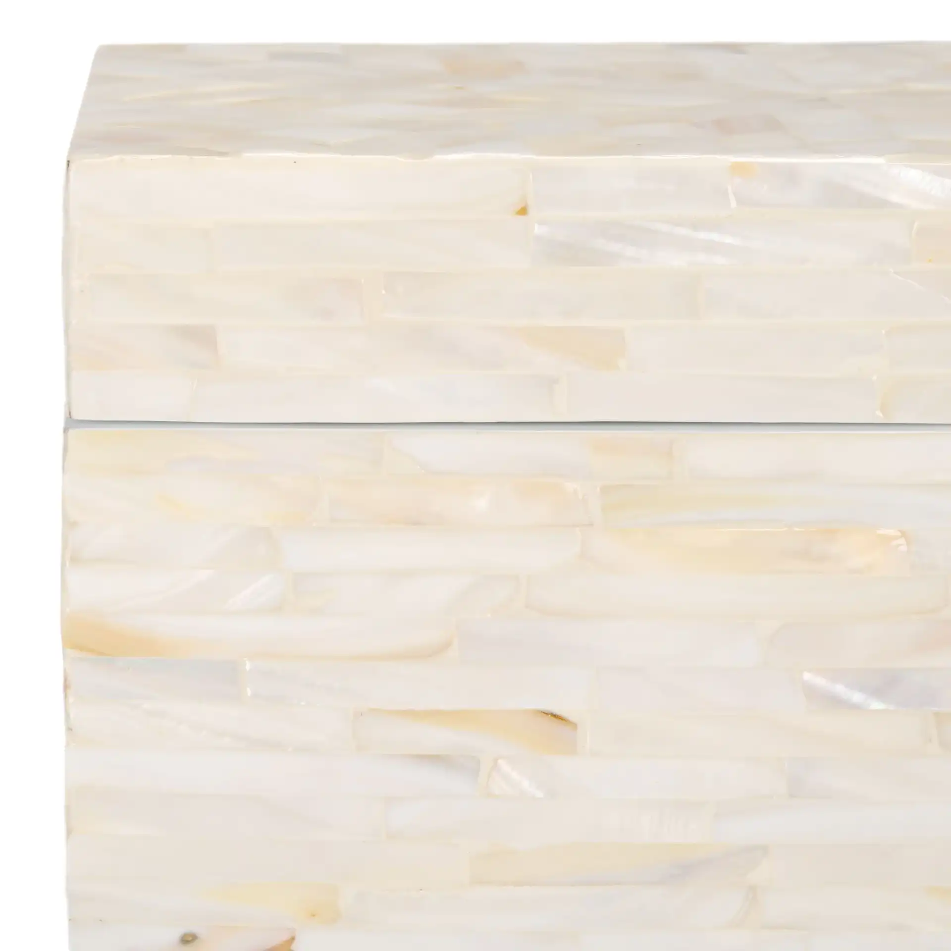Sabryna Set Of Two Boxes in Champagne in a styled room