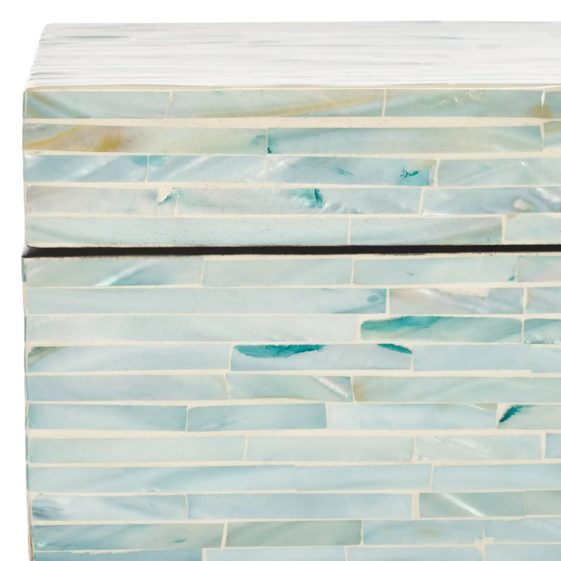 Kallie Set Of Two Boxes in Blue / Gray in a styled room