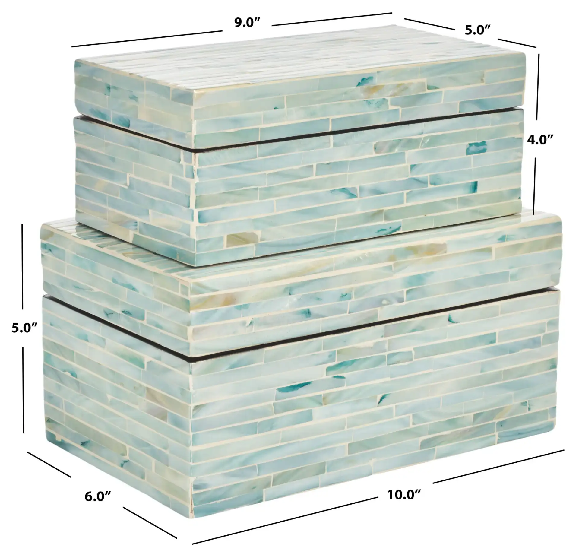 Kallie Set Of Two Boxes in Blue / Gray, detail view