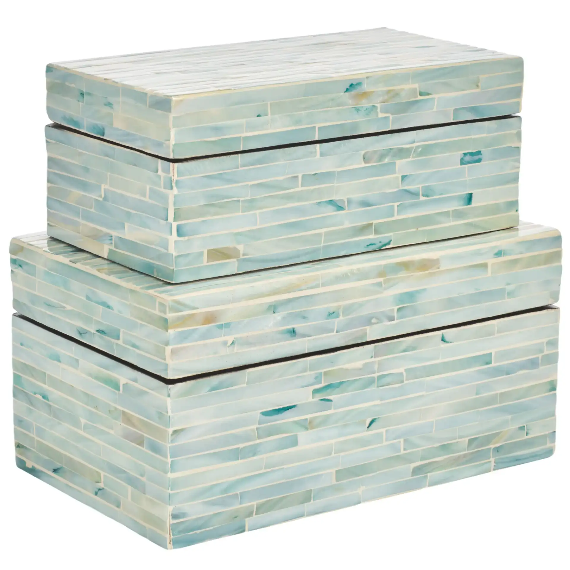 Kallie Set Of Two Boxes in Blue / Gray, detail view