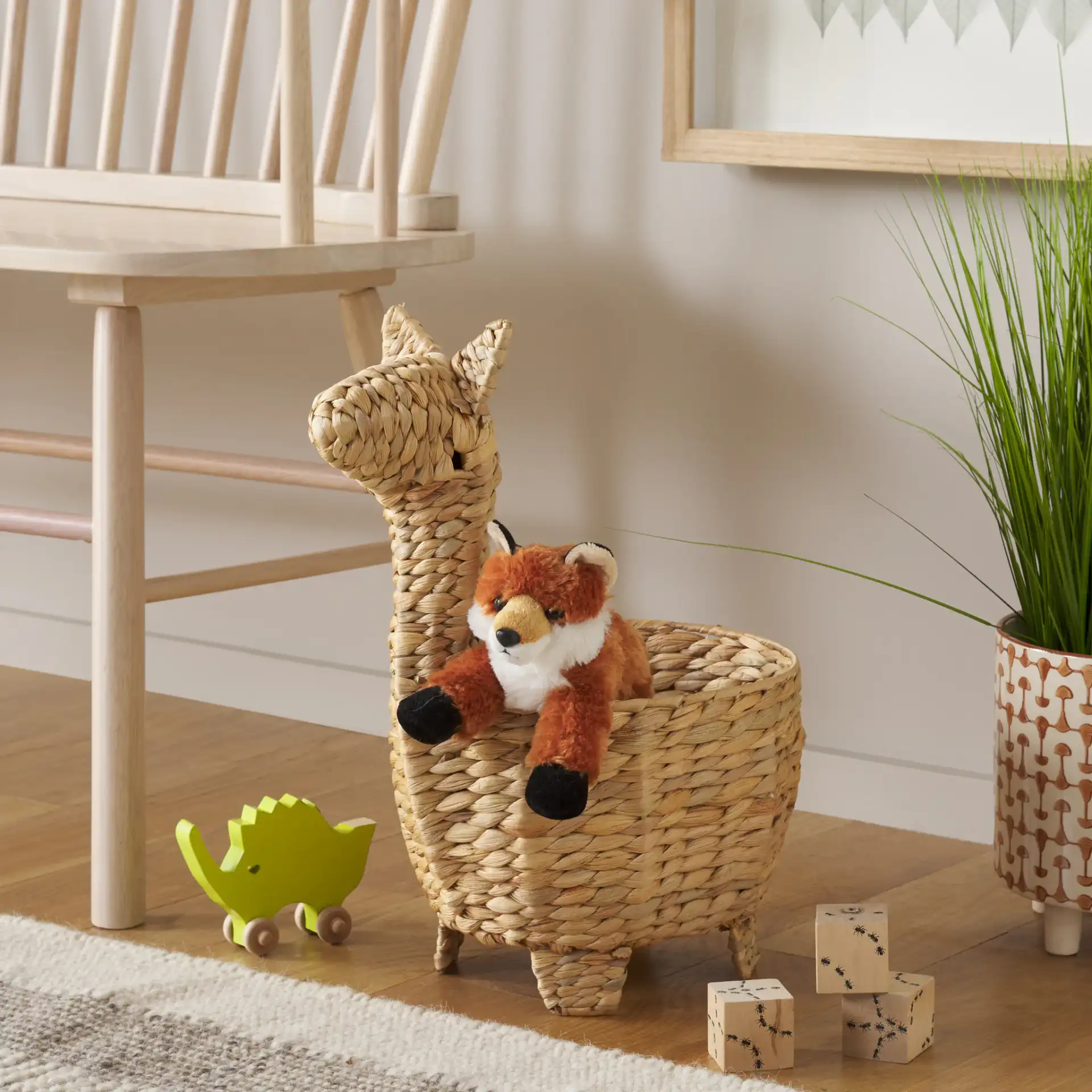 Auroris Basket in Natural in a styled room