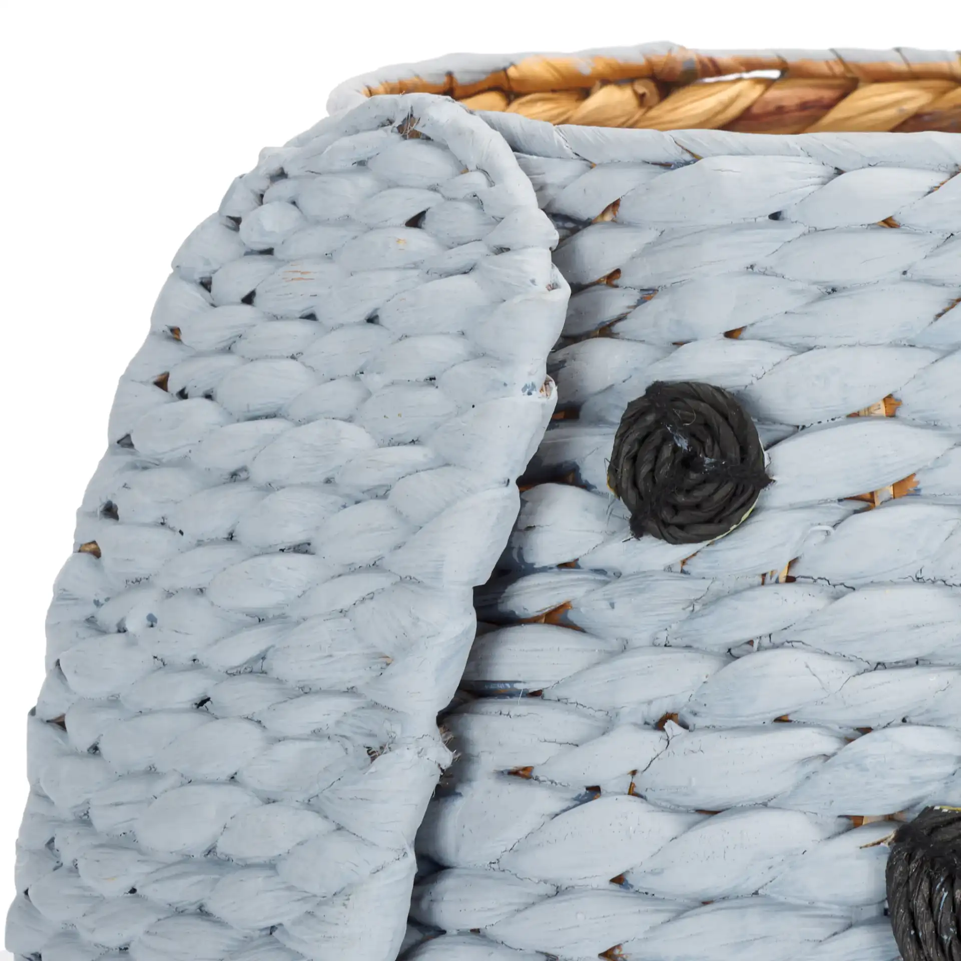 Sarin Basket in Gray in a styled room