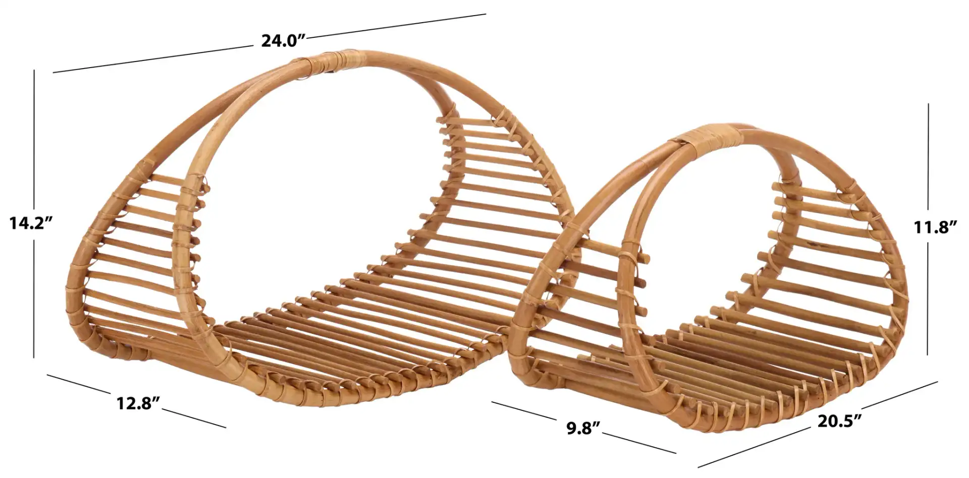Freyley Set Of Two-Baskets in Natural, detail view