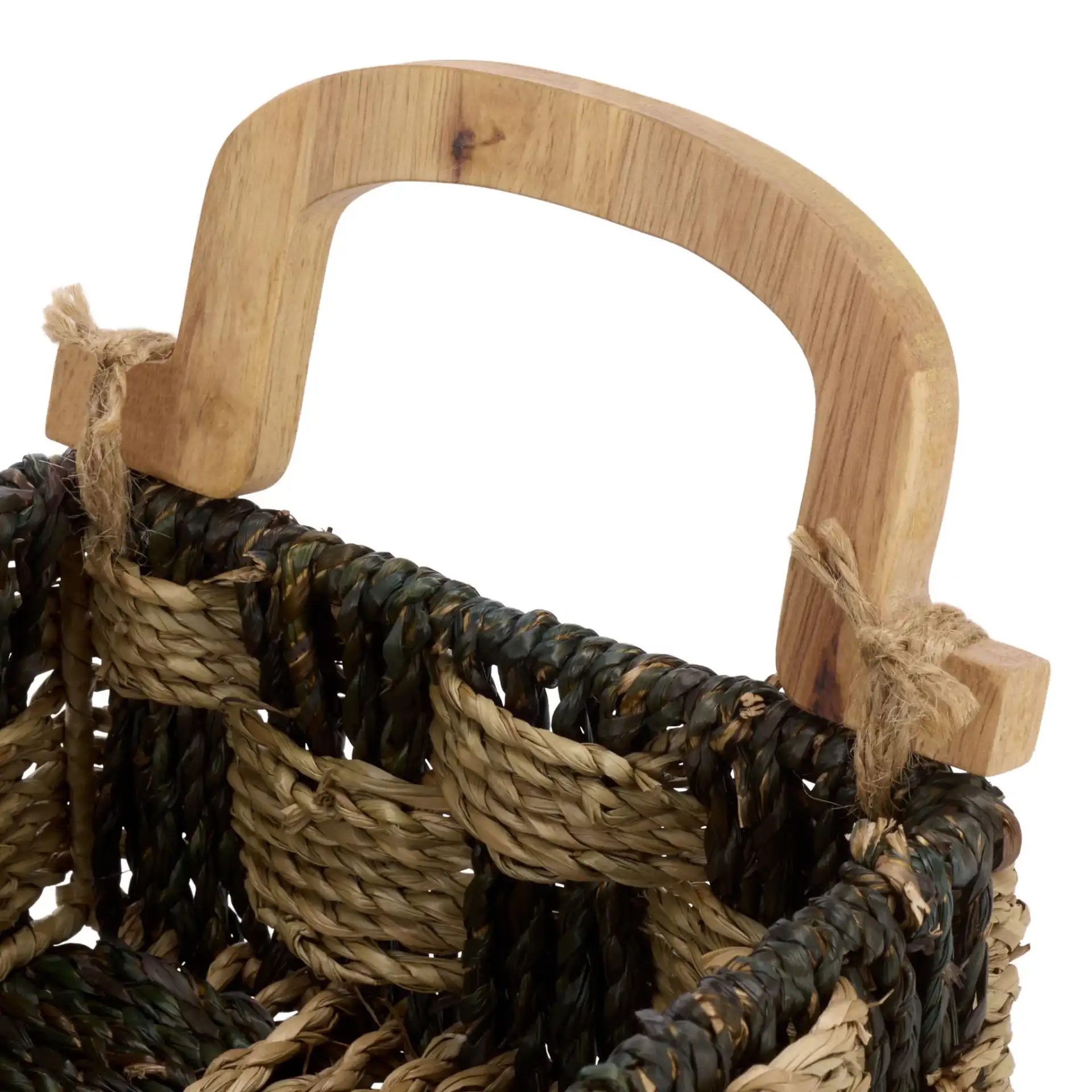 Quinley Basket in Natural / Dark Natural in a styled room