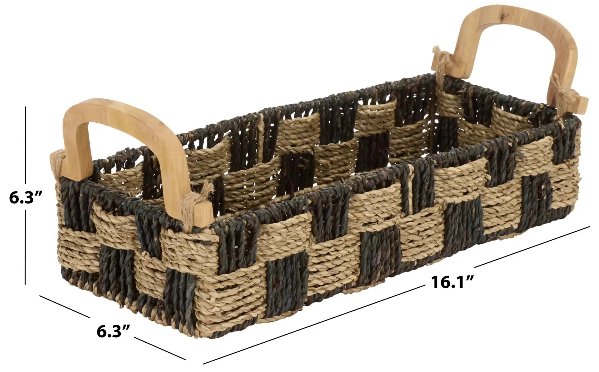 Quinley Basket in Natural / Dark Natural, detail view