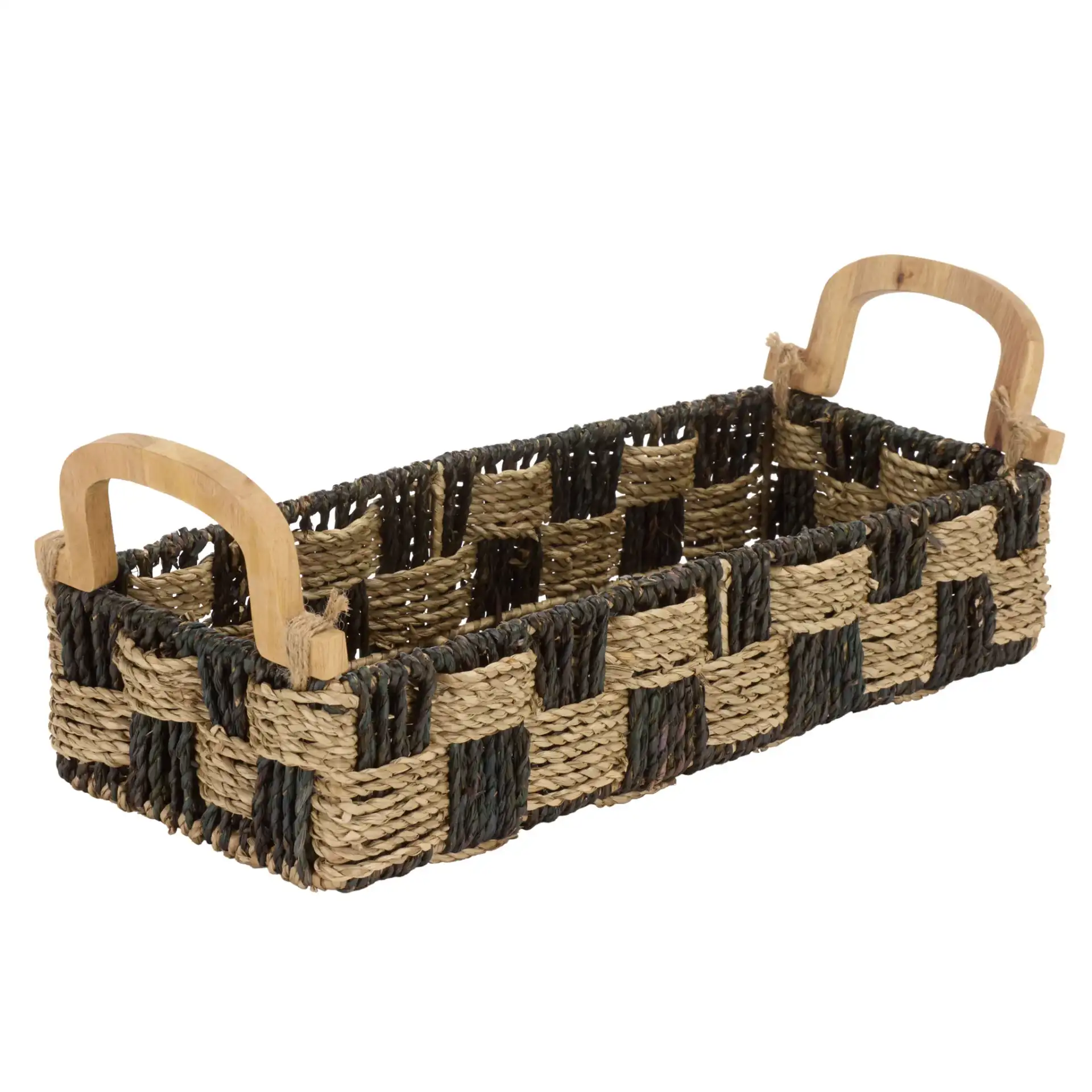 Quinley Basket in Natural / Dark Natural, detail view