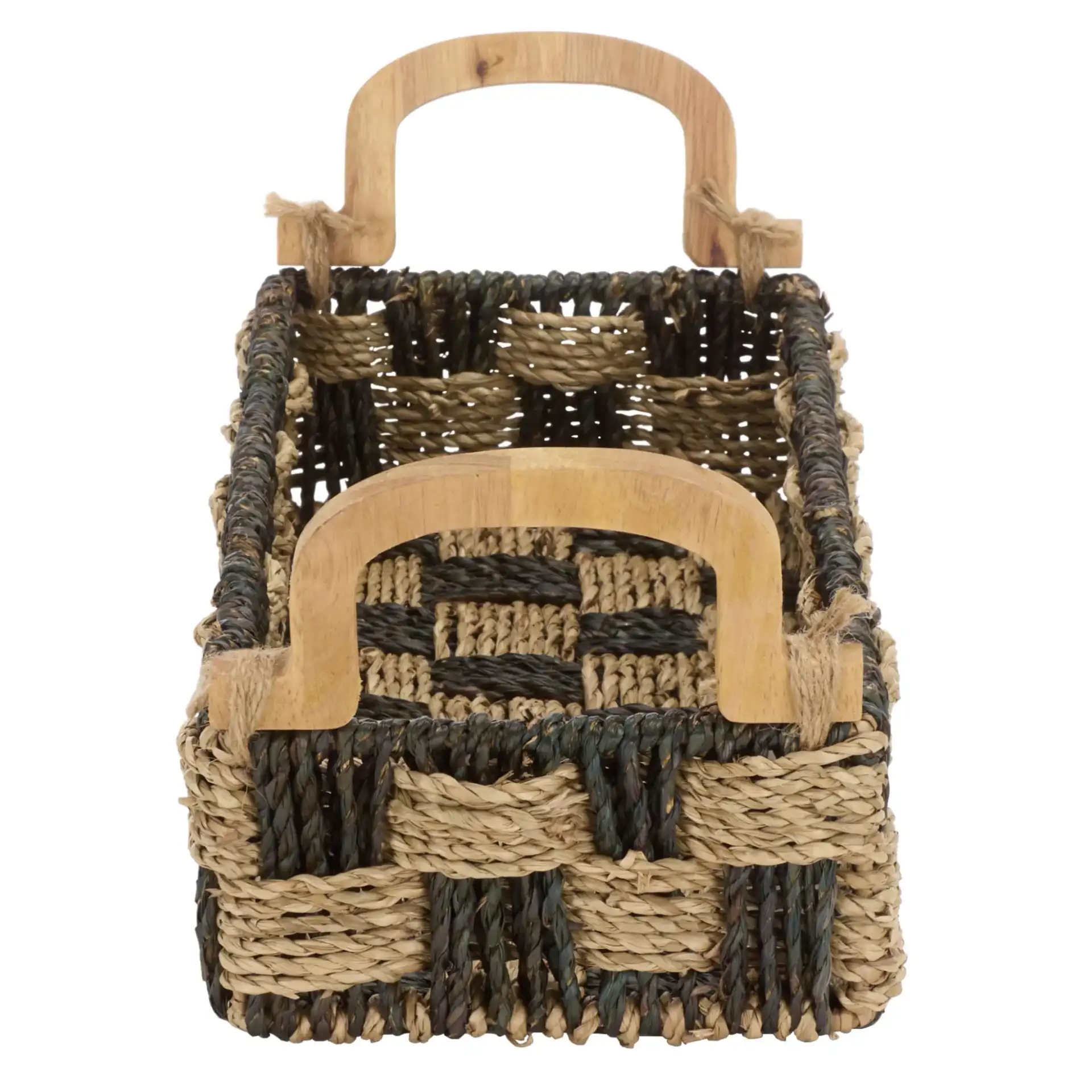Quinley Basket in Natural / Dark Natural, detail view