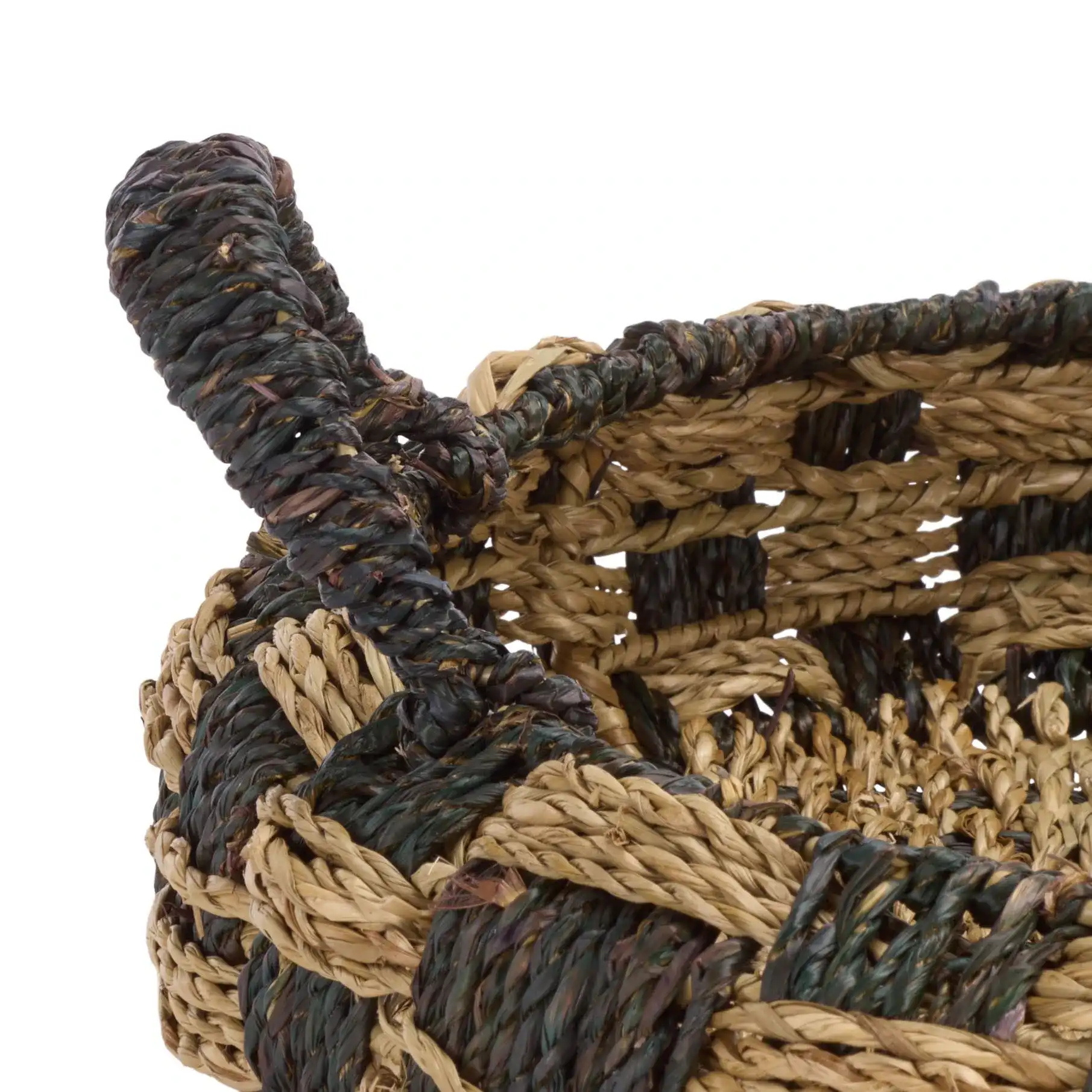 Patro Set Of Two-Baskets in Natural / Dark Natural in a styled room