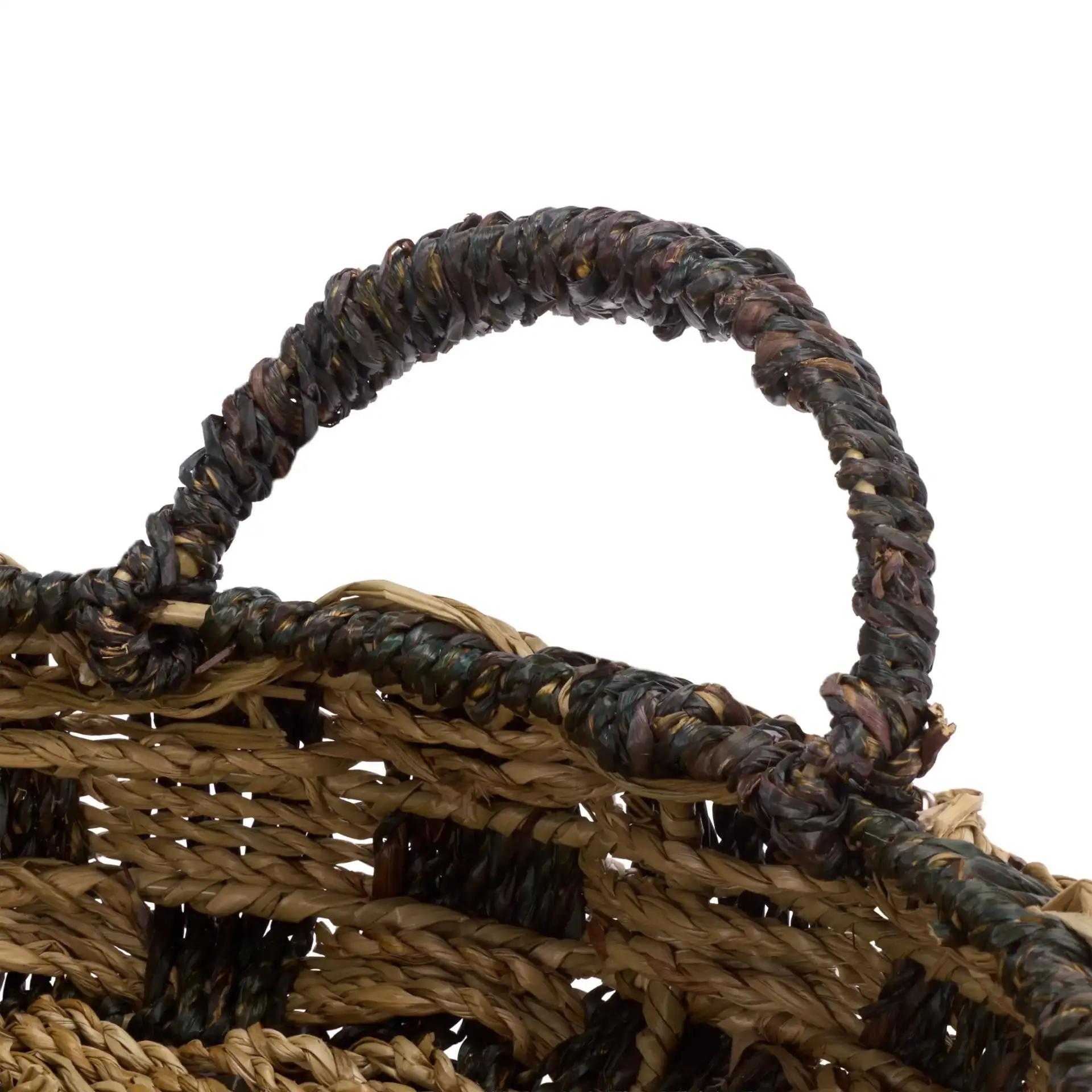 Patro Set Of Two-Baskets in Natural / Dark Natural in a styled room