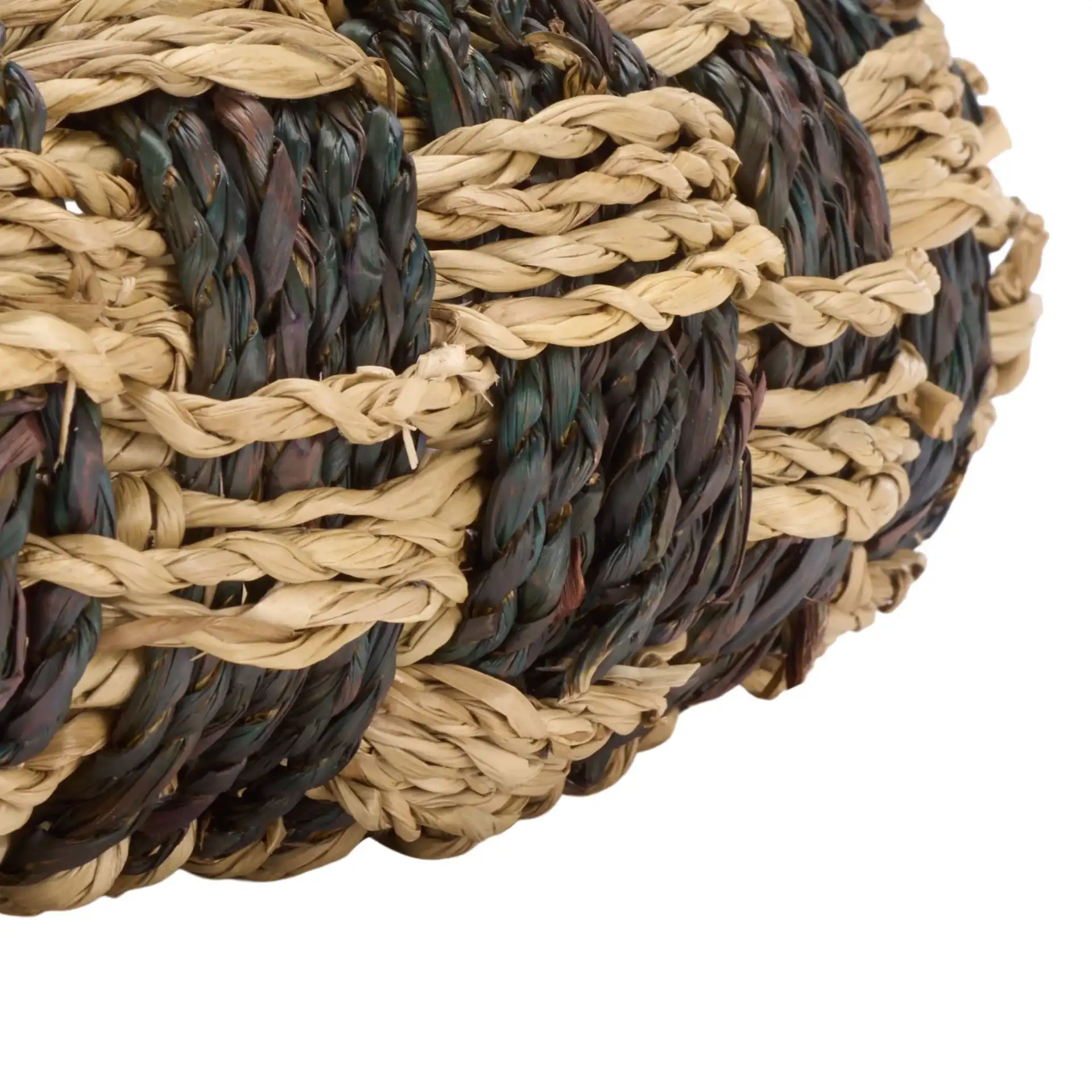 Patro Set Of Two-Baskets in Natural / Dark Natural, detail view