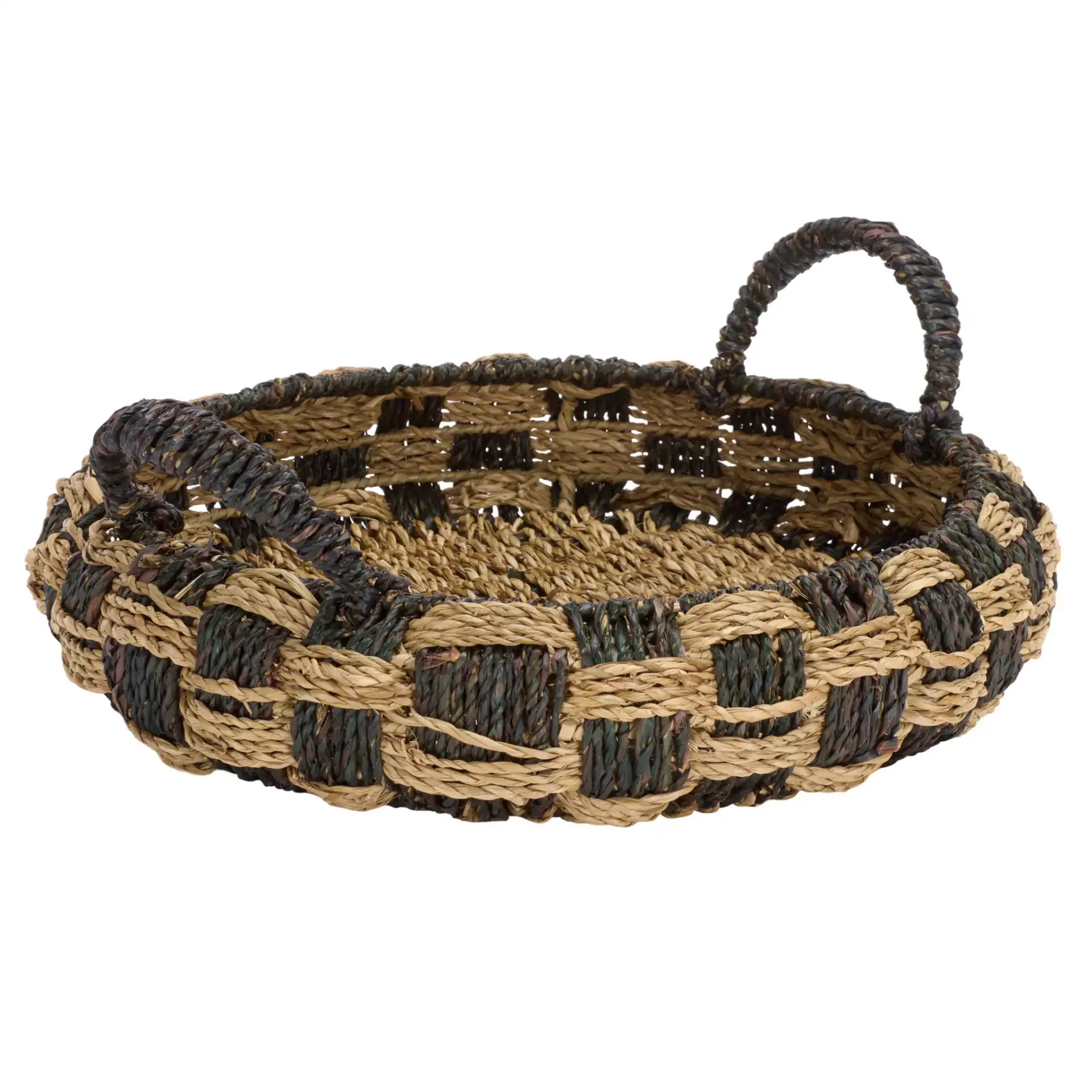 Patro Set Of Two-Baskets in Natural / Dark Natural, detail view