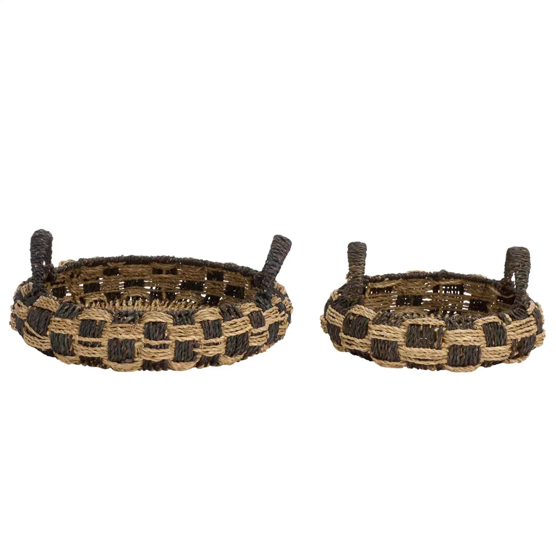 Patro Set Of Two-Baskets in Natural / Dark Natural, detail view
