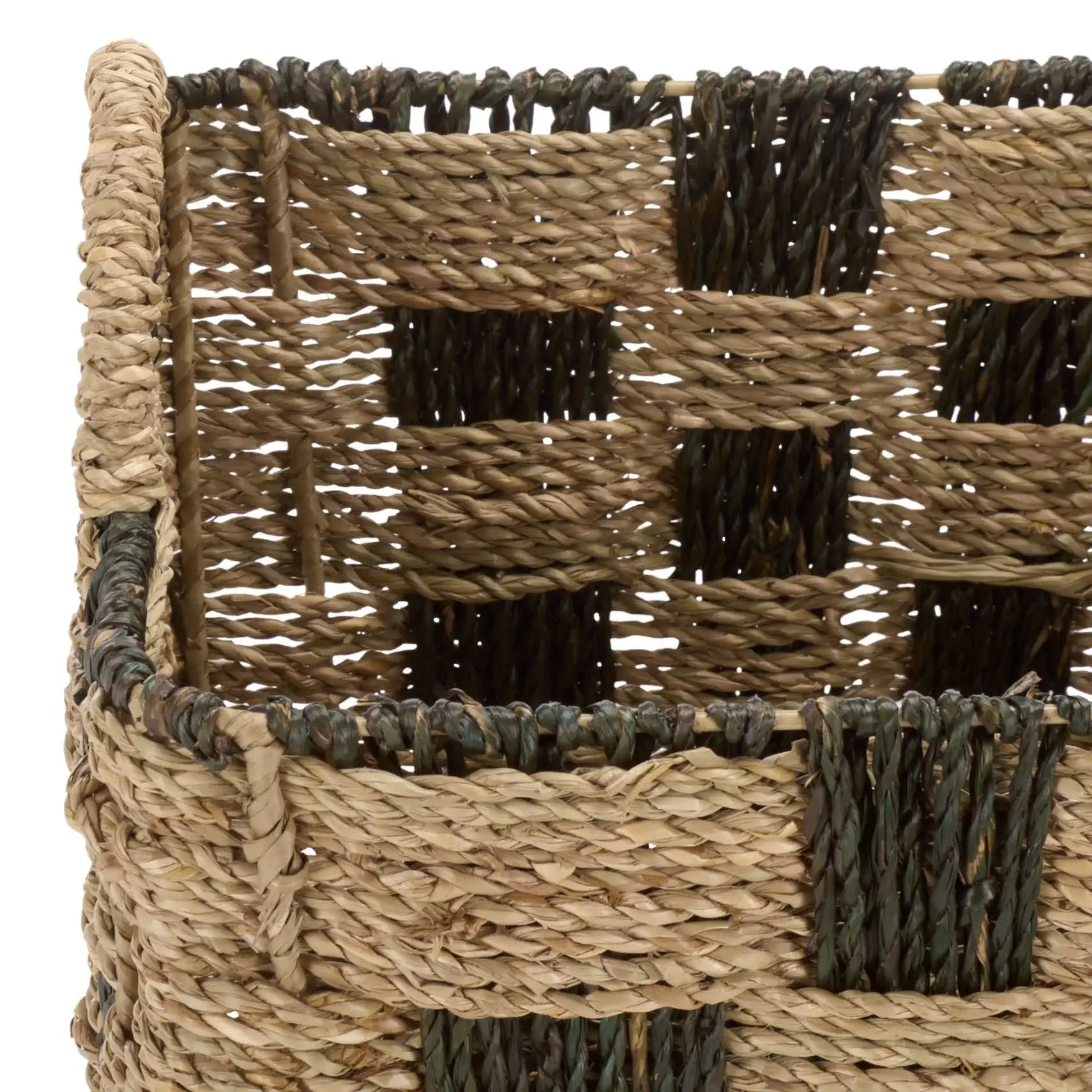 Fillip Set Of Three-Baskets in Natural / Dark Natural in a styled room