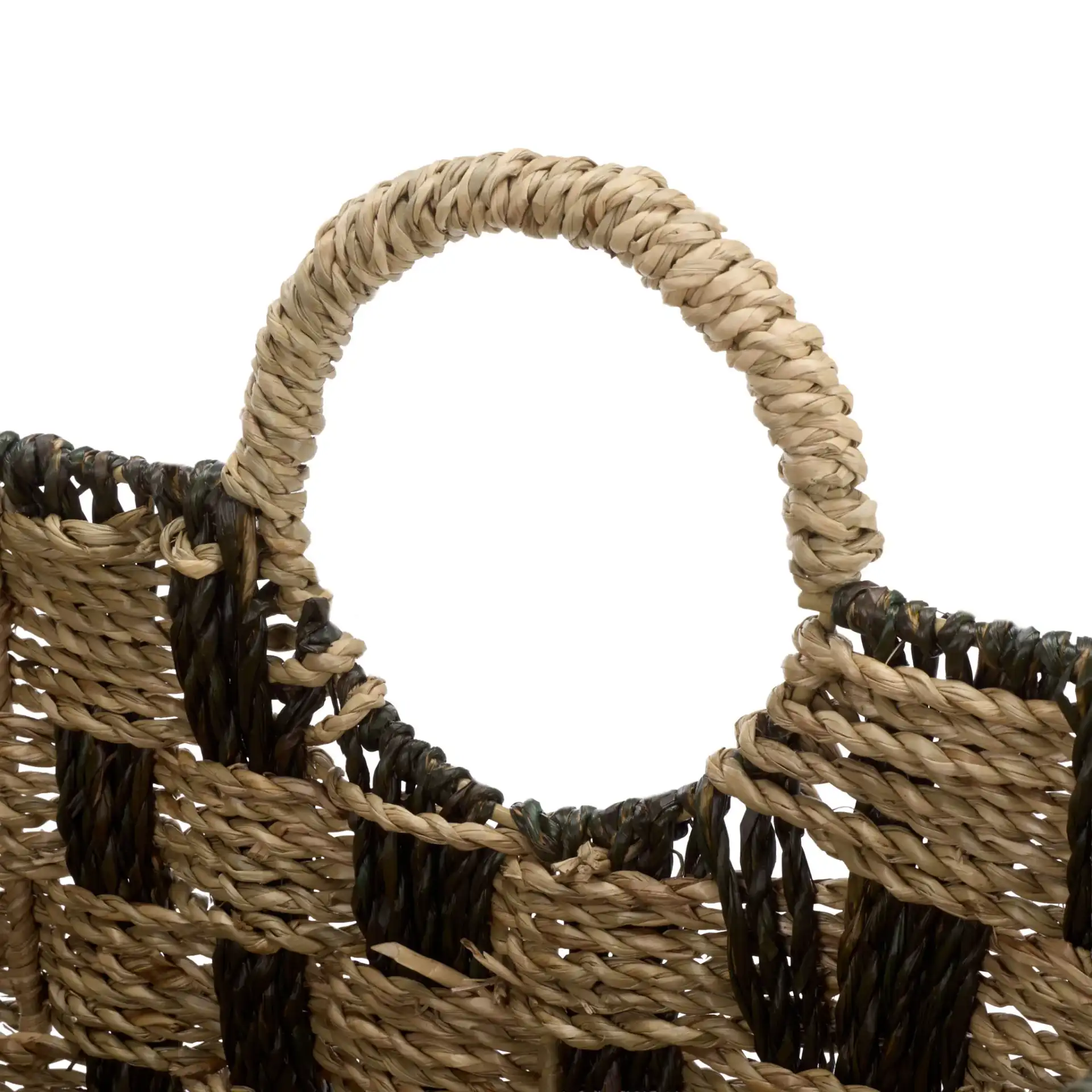 Fillip Set Of Three-Baskets in Natural / Dark Natural in a styled room