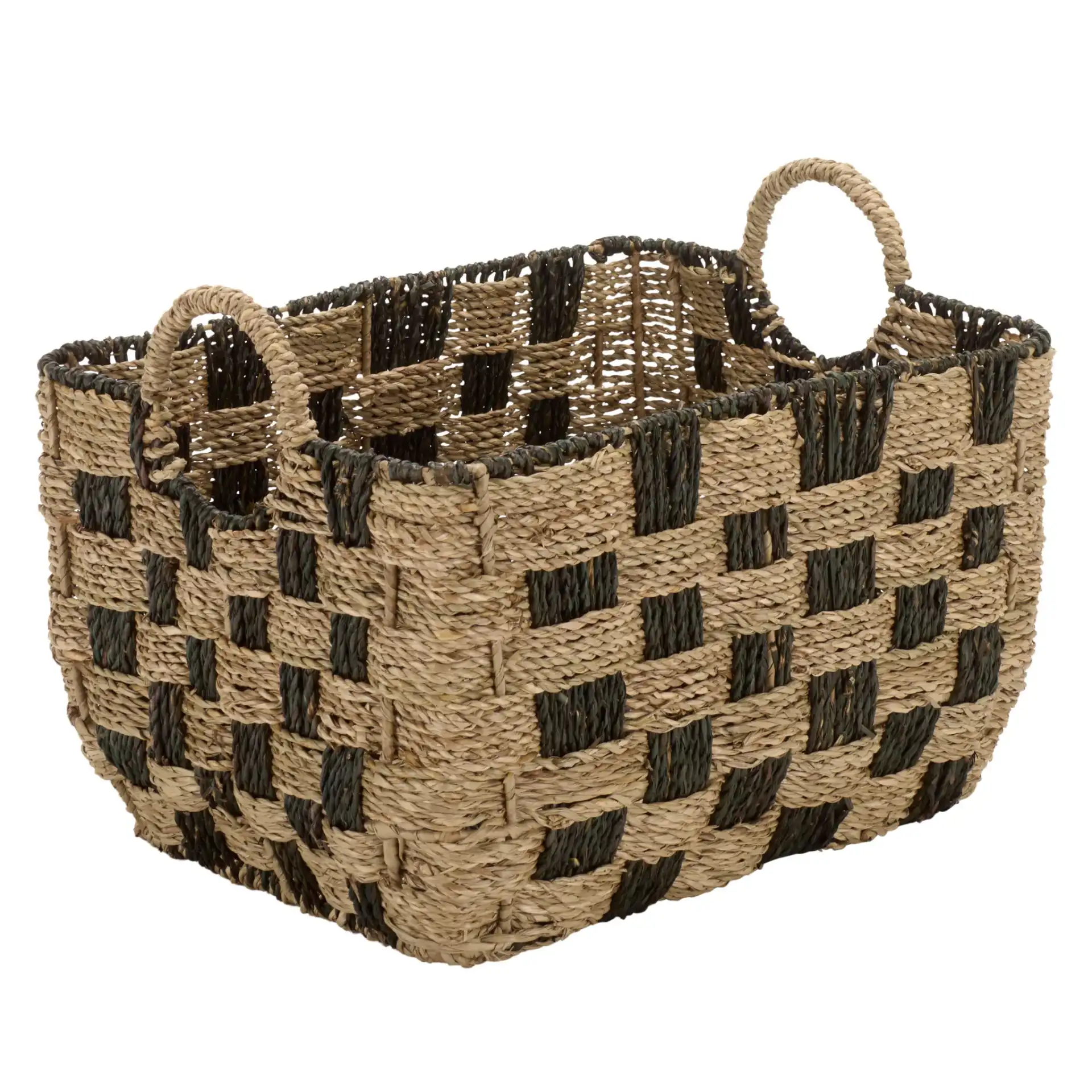 Fillip Set Of Three-Baskets in Natural / Dark Natural, detail view