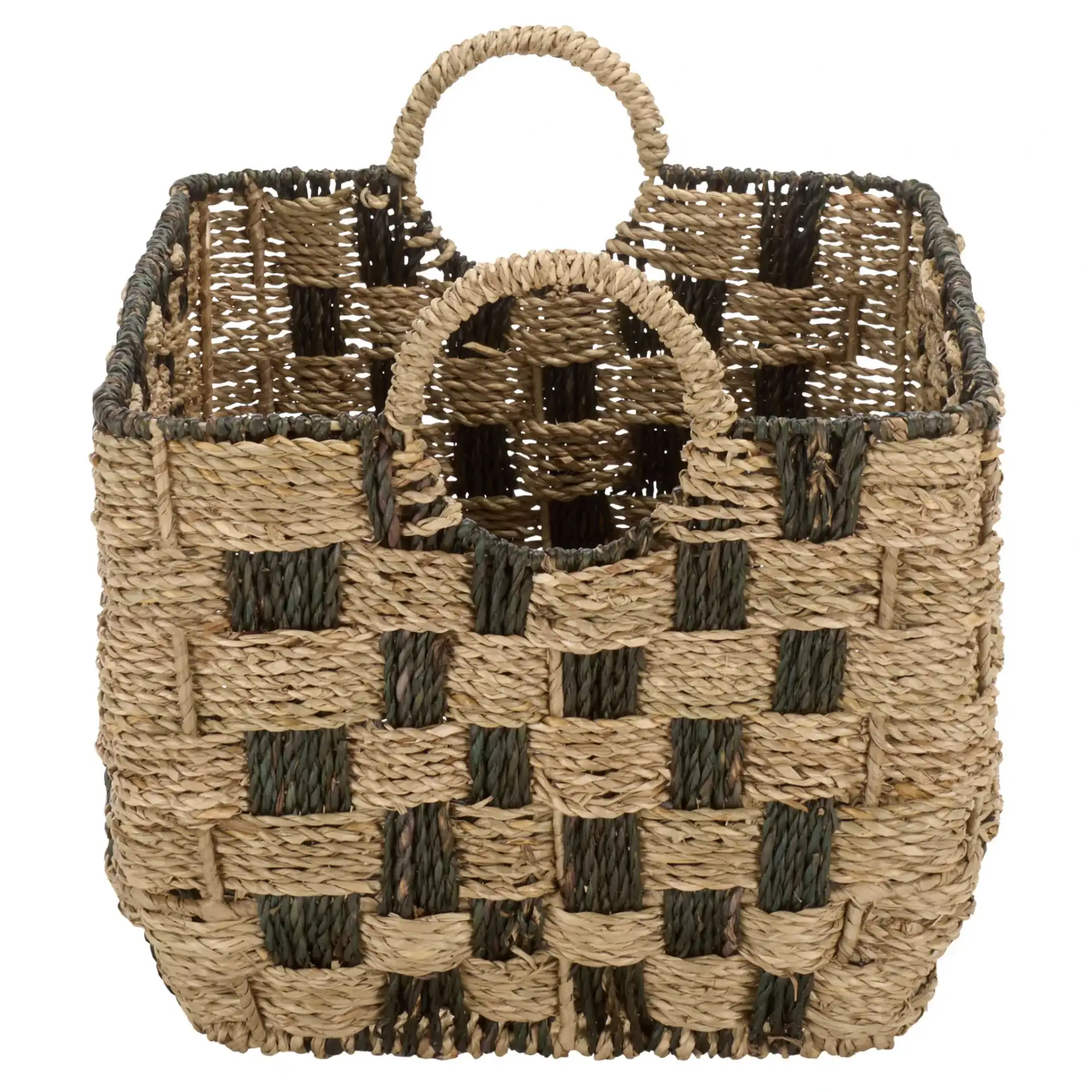 Fillip Set Of Three-Baskets in Natural / Dark Natural, detail view