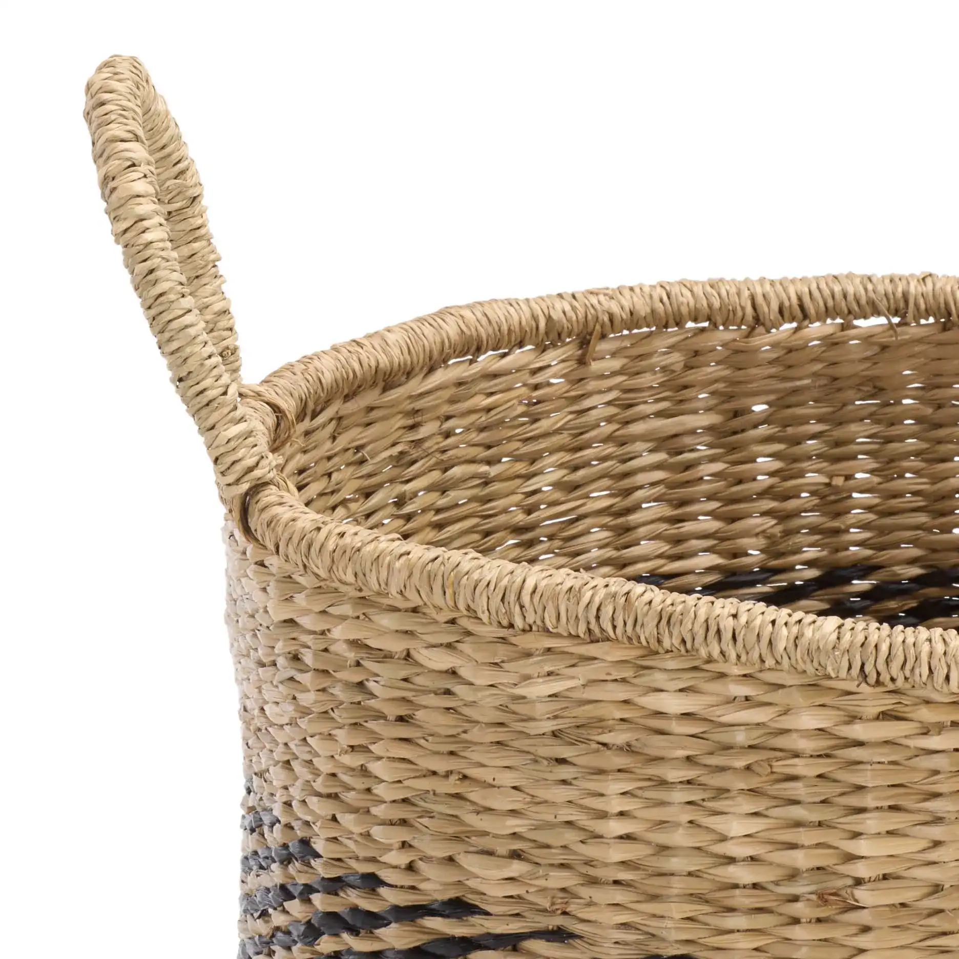 Beris Set Of Three-Baskets in Natural / Black in a styled room