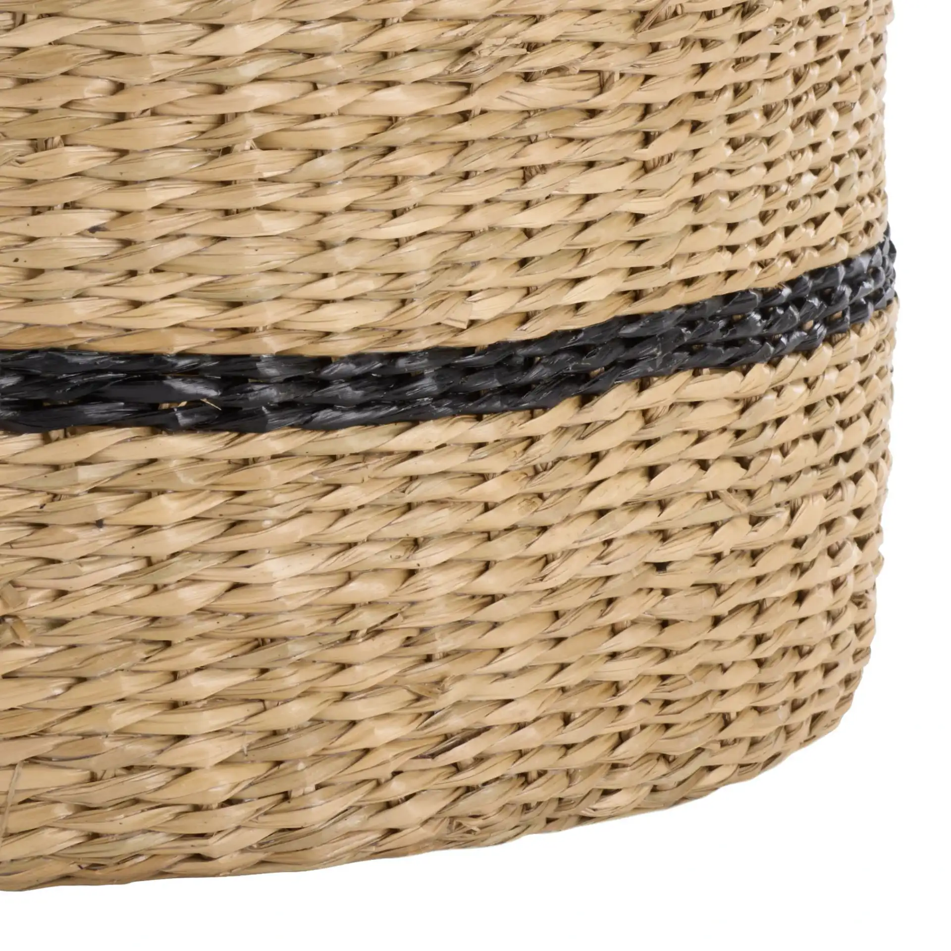 Beris Set Of Three-Baskets in Natural / Black, detail view