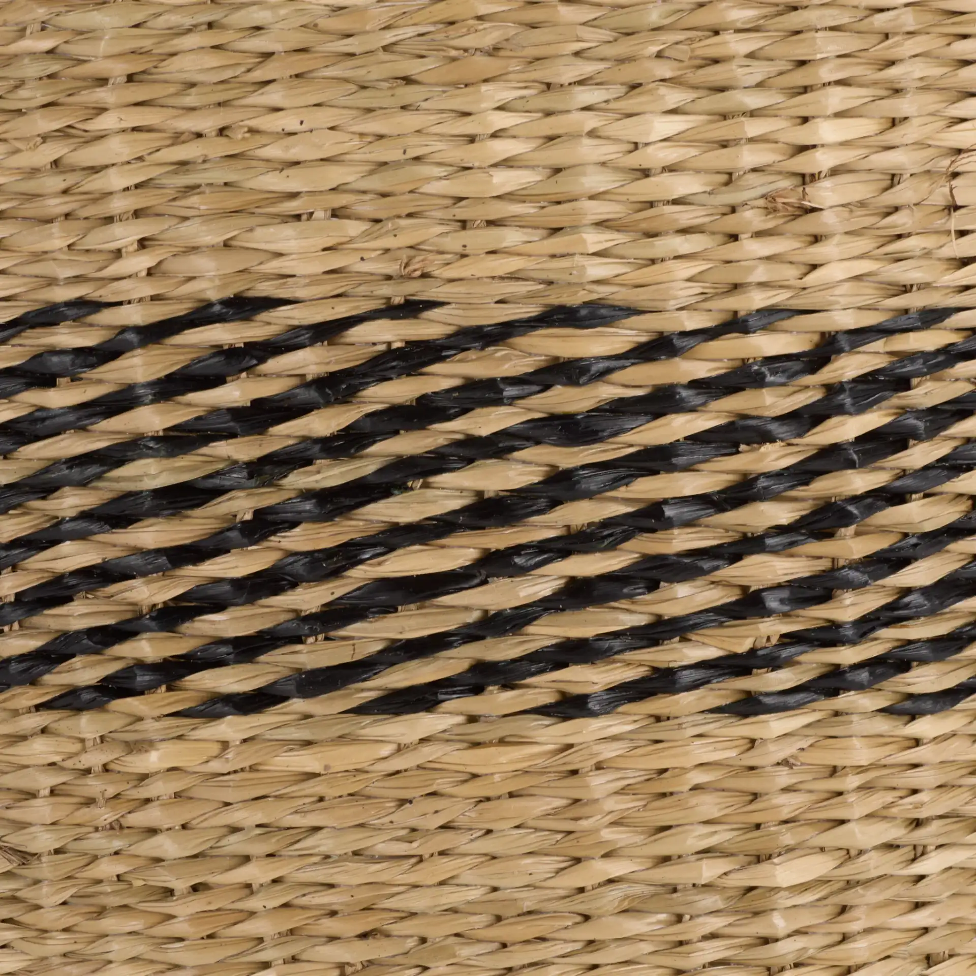 Beris Set Of Three-Baskets in Natural / Black, detail view