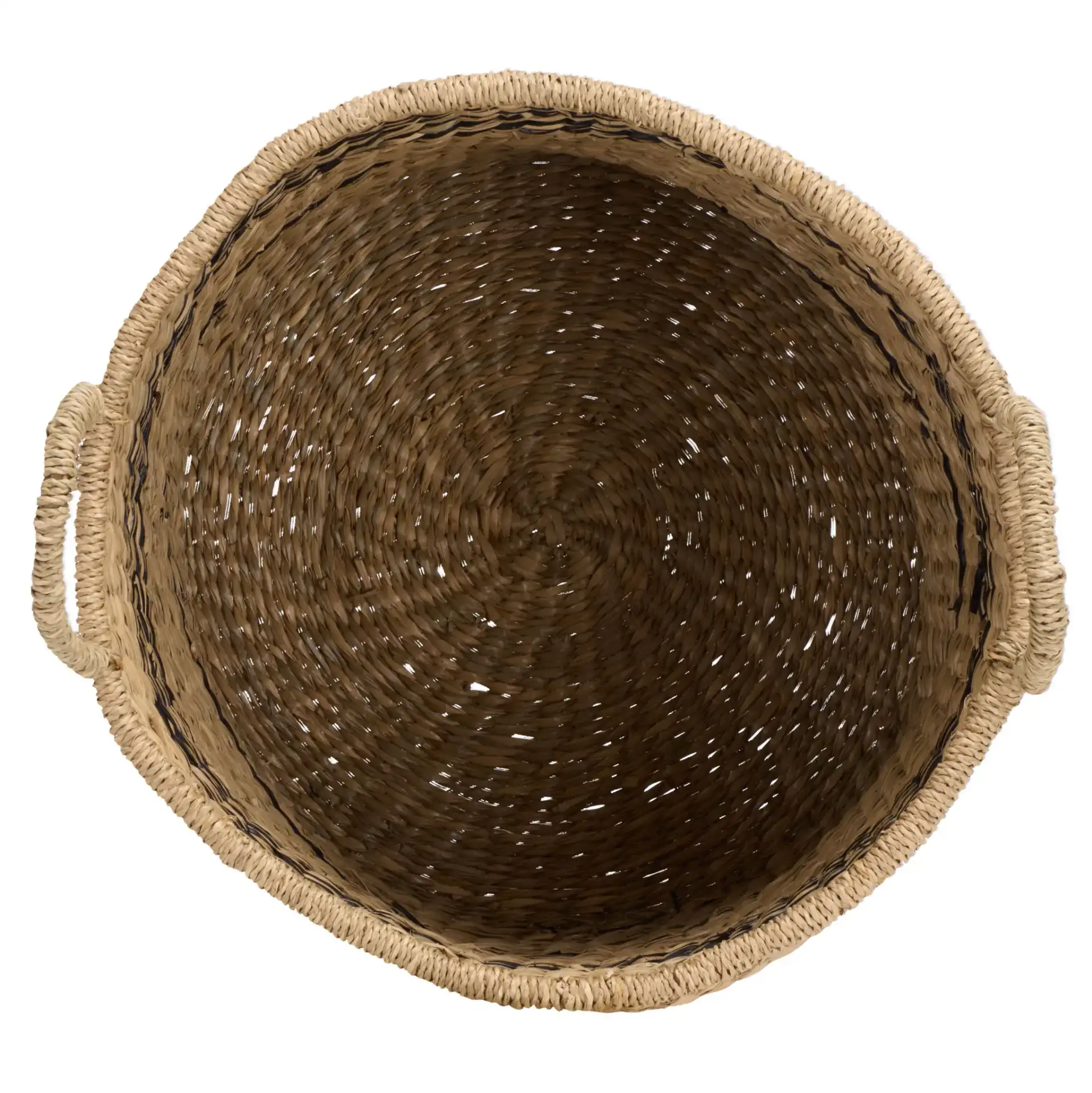 Beris Set Of Three-Baskets in Natural / Black, detail view