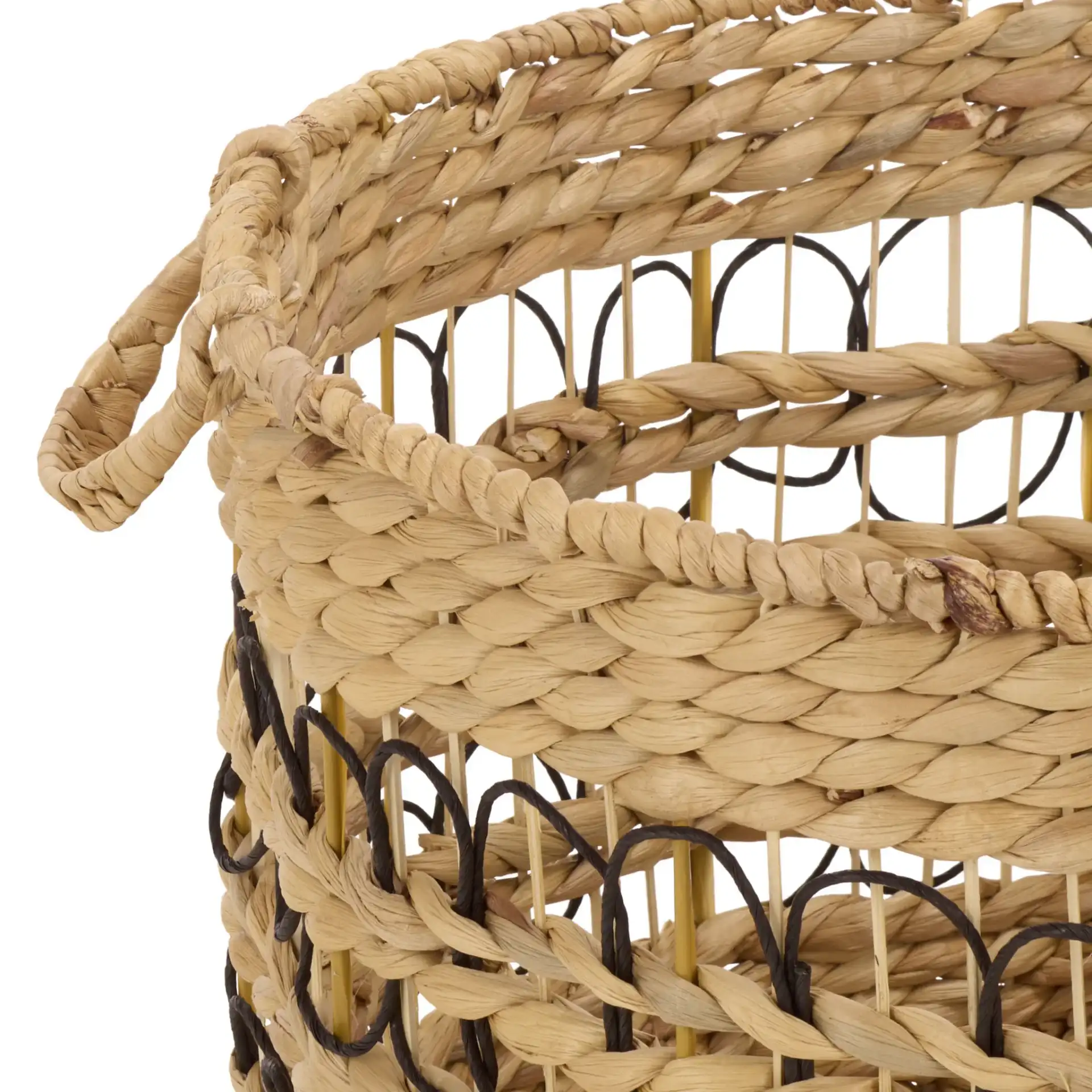 Pitof Set Of Three-Baskets in Natural / Black in a styled room