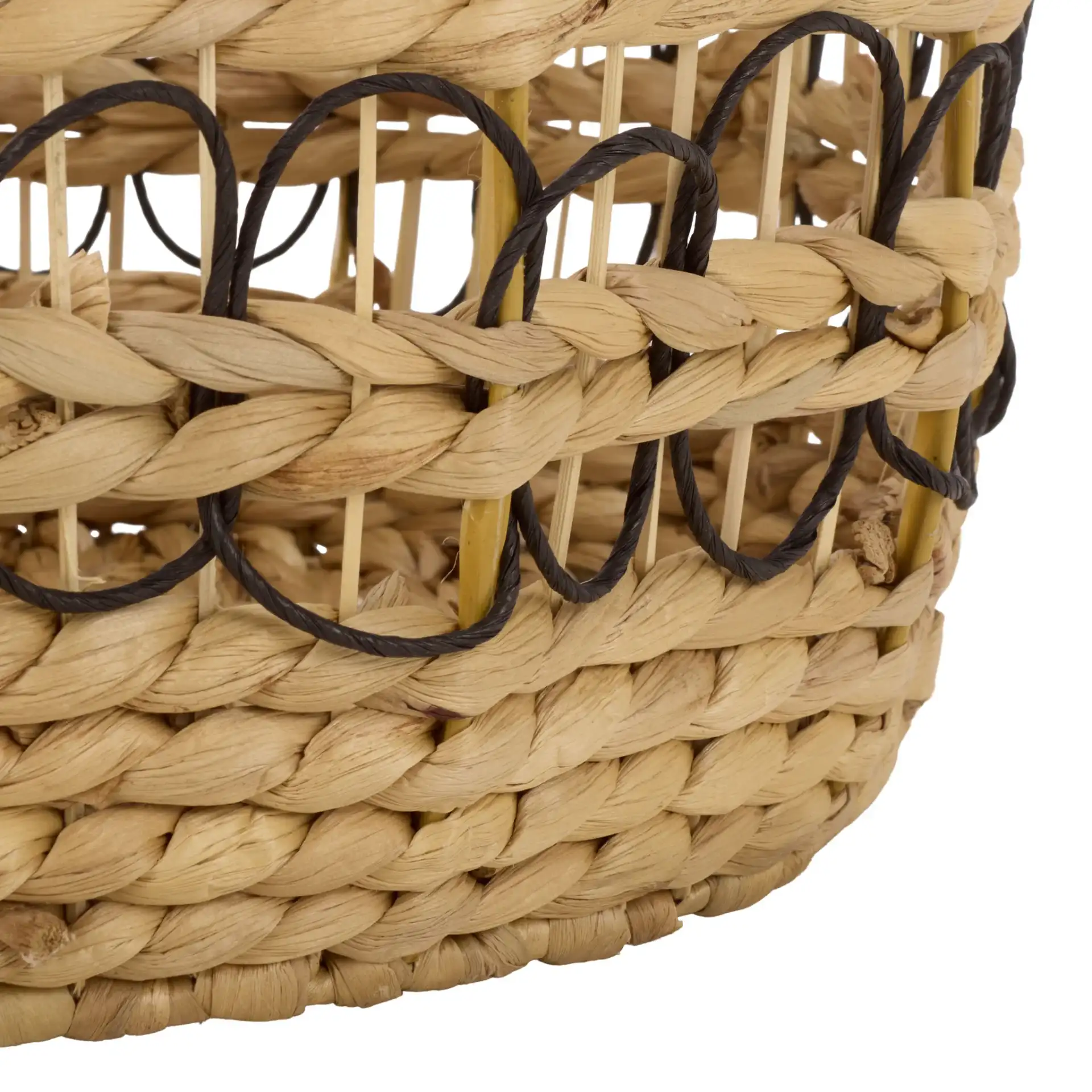 Pitof Set Of Three-Baskets in Natural / Black, detail view
