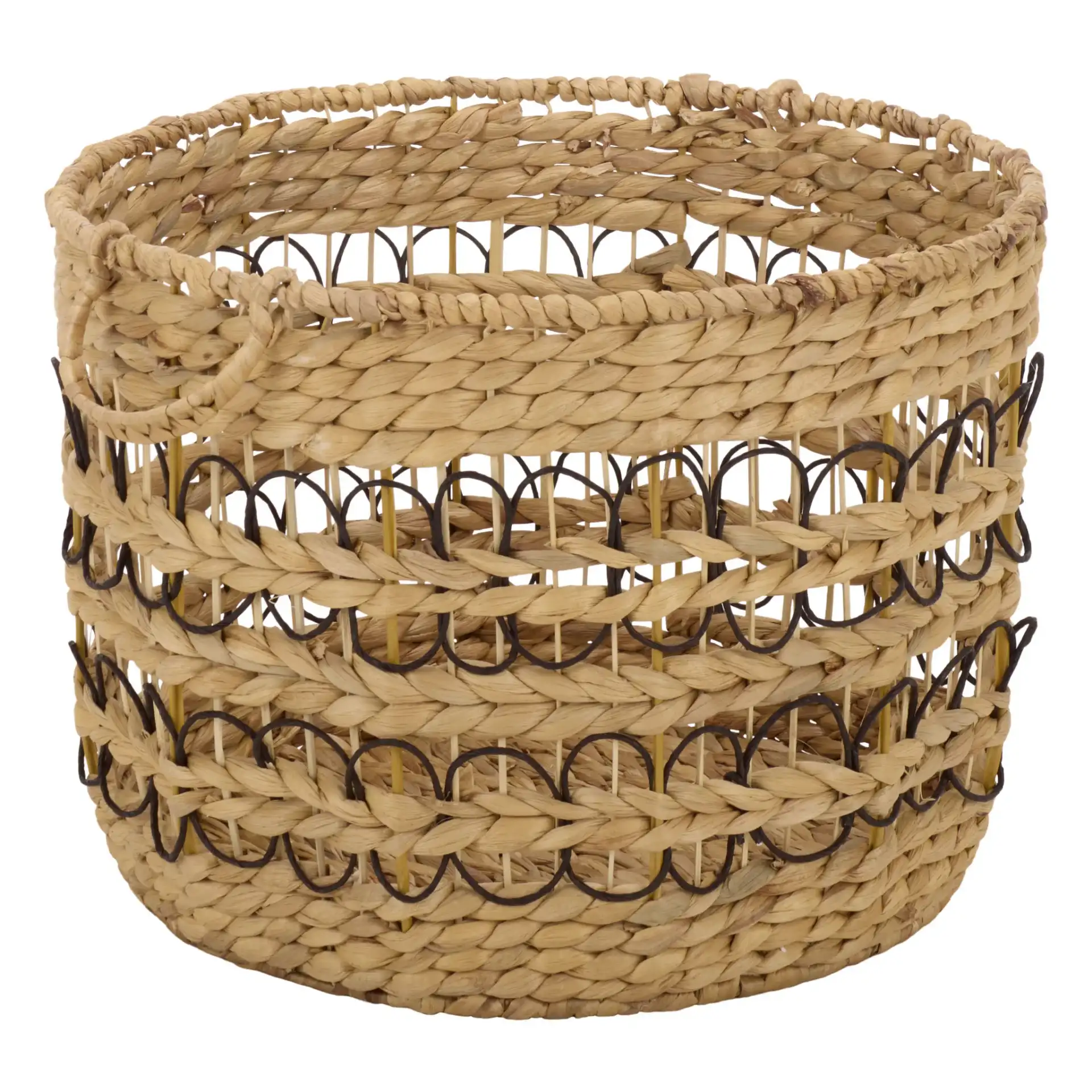 Pitof Set Of Three-Baskets in Natural / Black, detail view