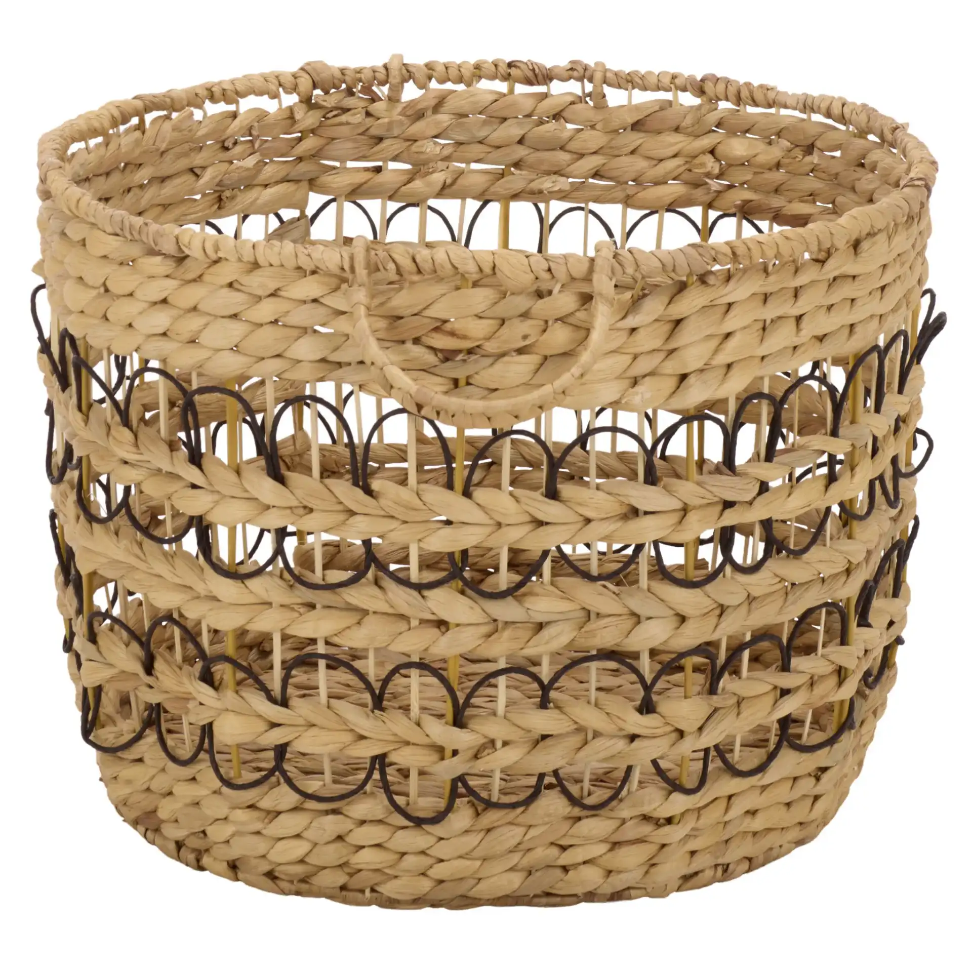 Pitof Set Of Three-Baskets in Natural / Black, detail view