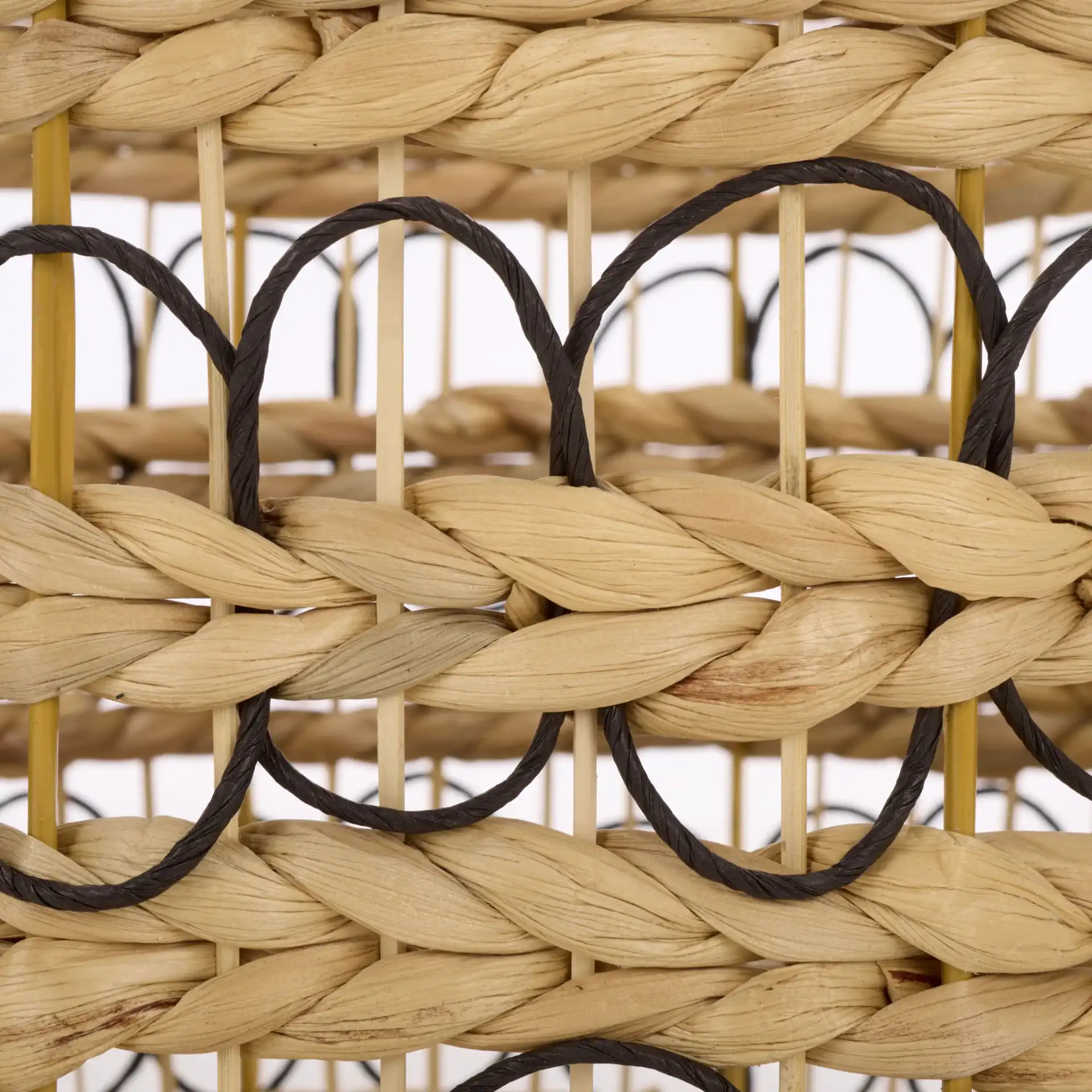 Pitof Set Of Three-Baskets in Natural / Black, detail view