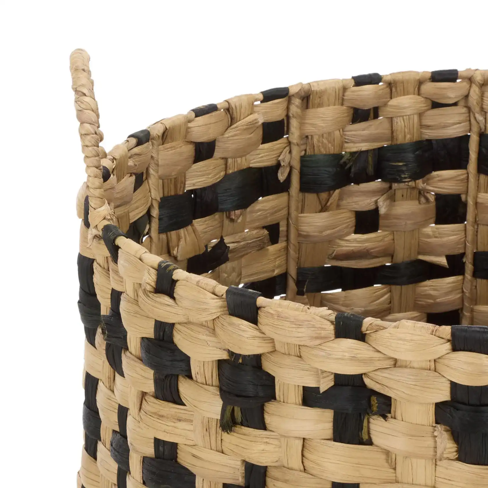 Richy Set Of Two-Baskets in Natural / Black in a styled room