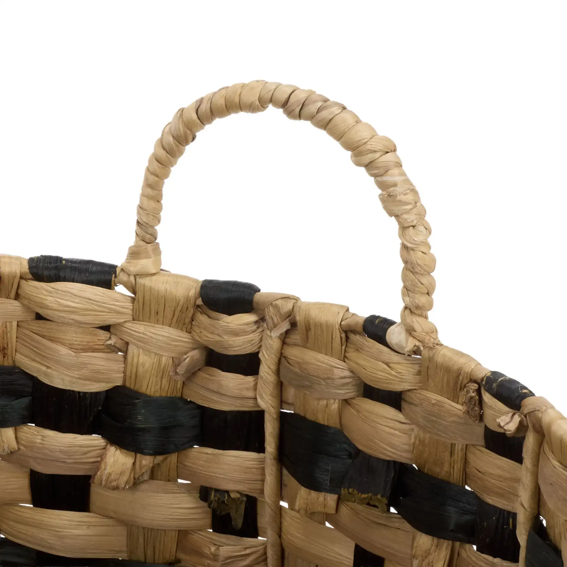 Richy Set Of Two-Baskets in Natural / Black in a styled room