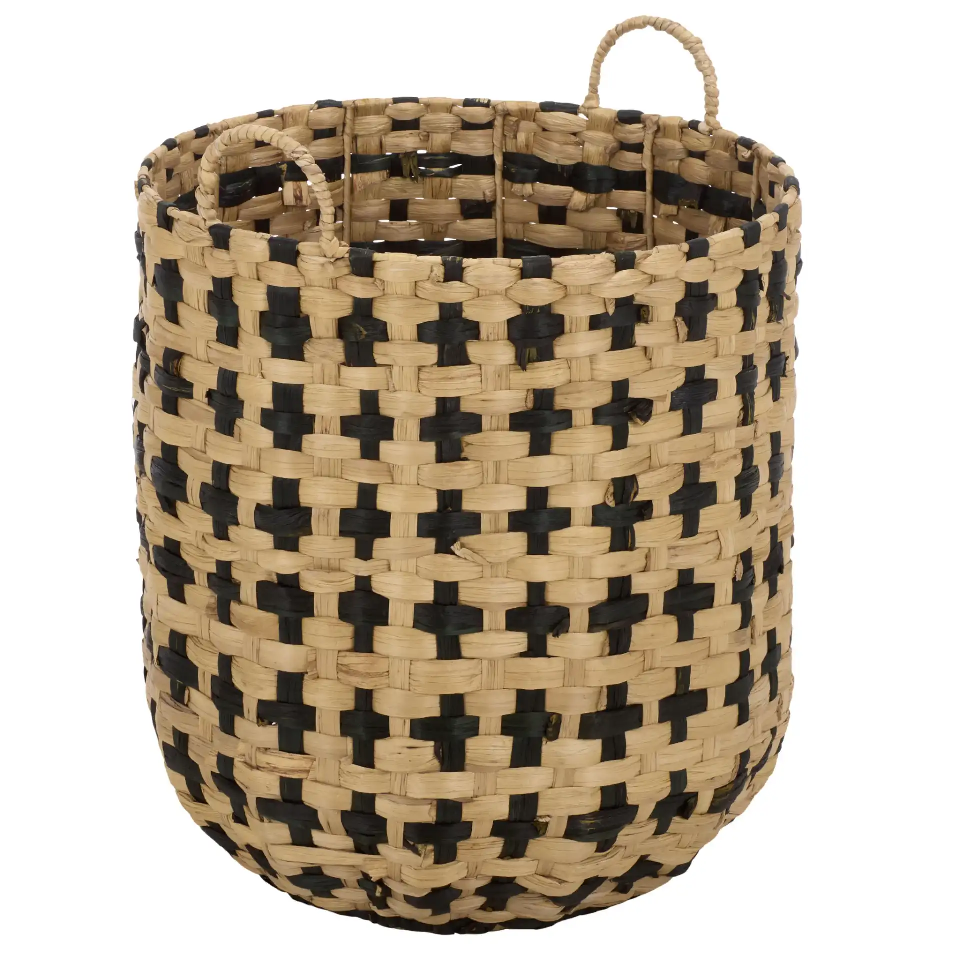 Richy Set Of Two-Baskets in Natural / Black, detail view