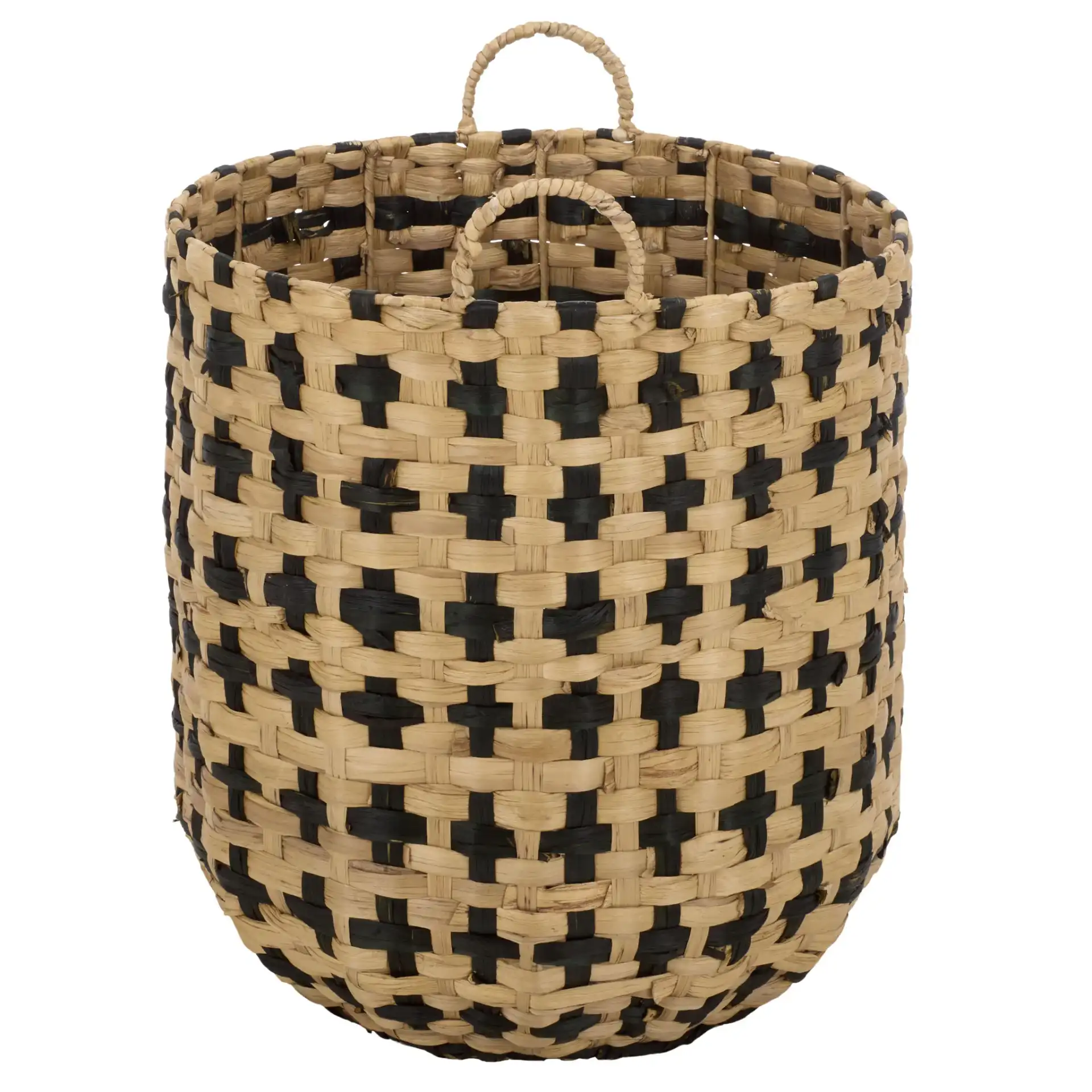 Richy Set Of Two-Baskets in Natural / Black, detail view
